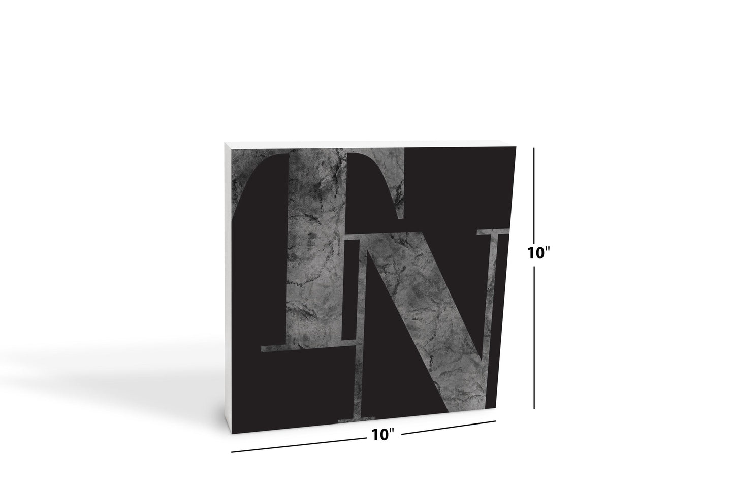 Minimalist B&W Tennessee Black Initials | Wood Block | Eaches | Min 2