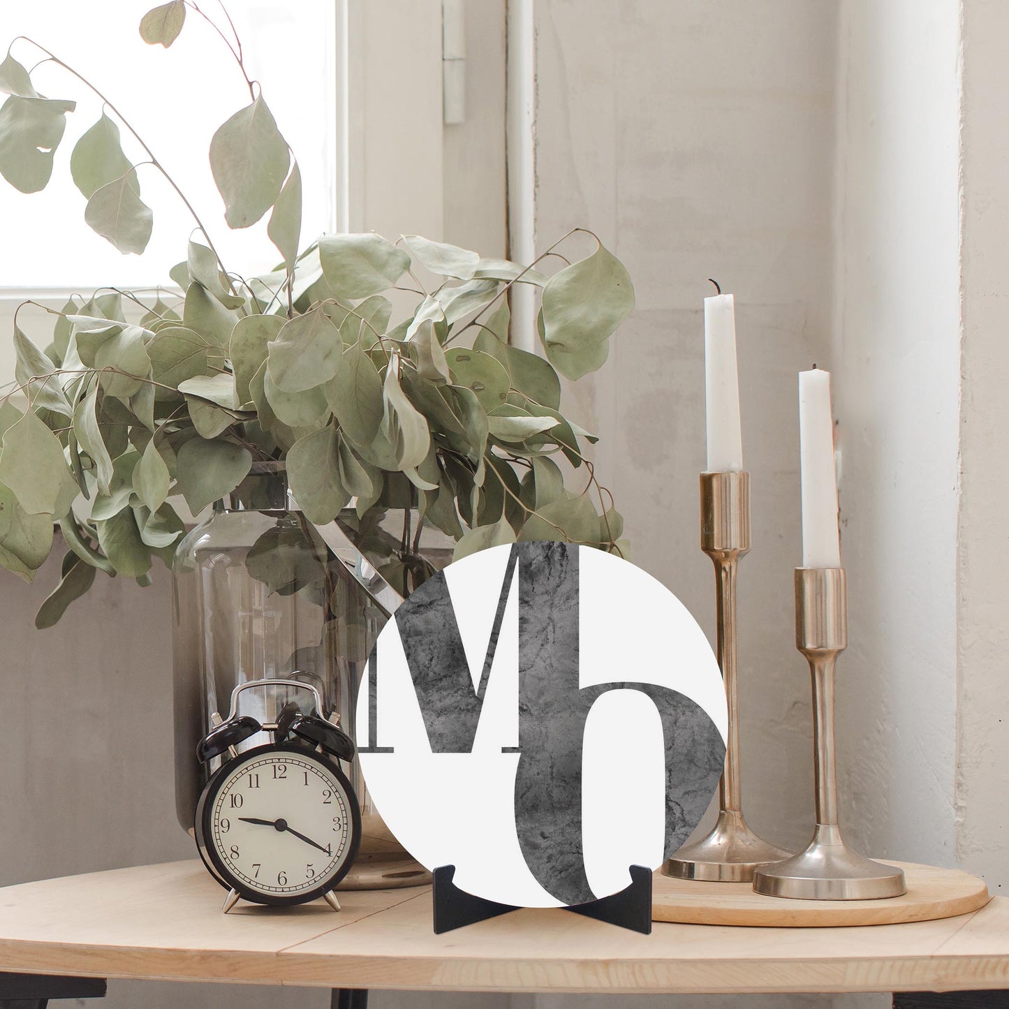 Minimalist B&W Missouri White Initials | Wood Sign | Eaches | Min 1