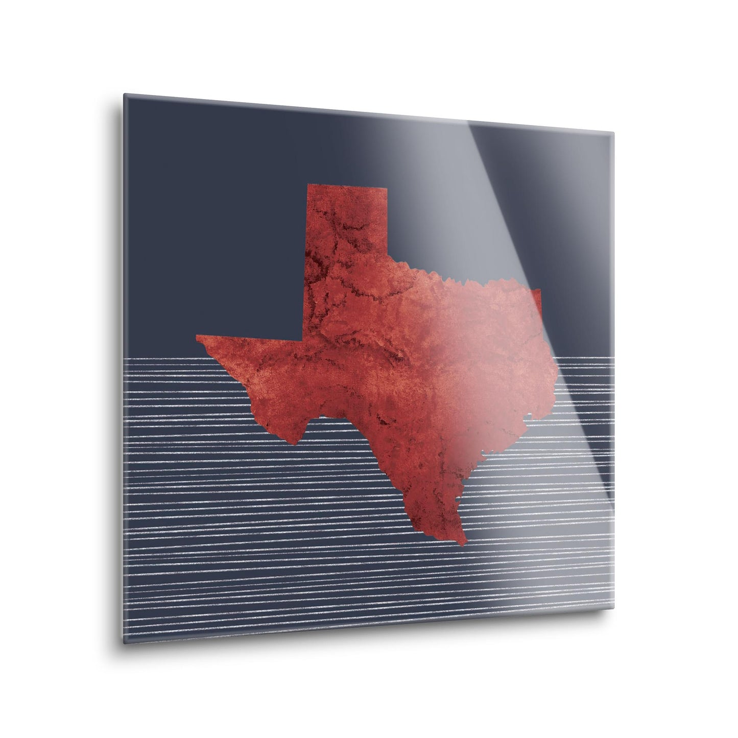Modern Minimalist Texas Straight Line State Shape | Hi-Def Glass Art | Eaches | Min 1