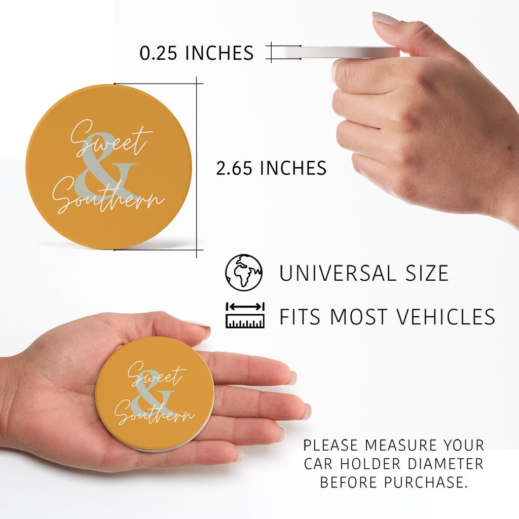 Modern Minimalist Oklahoma Sweet Southern| Absorbent Car Coasters | Set of 2 | Min 4