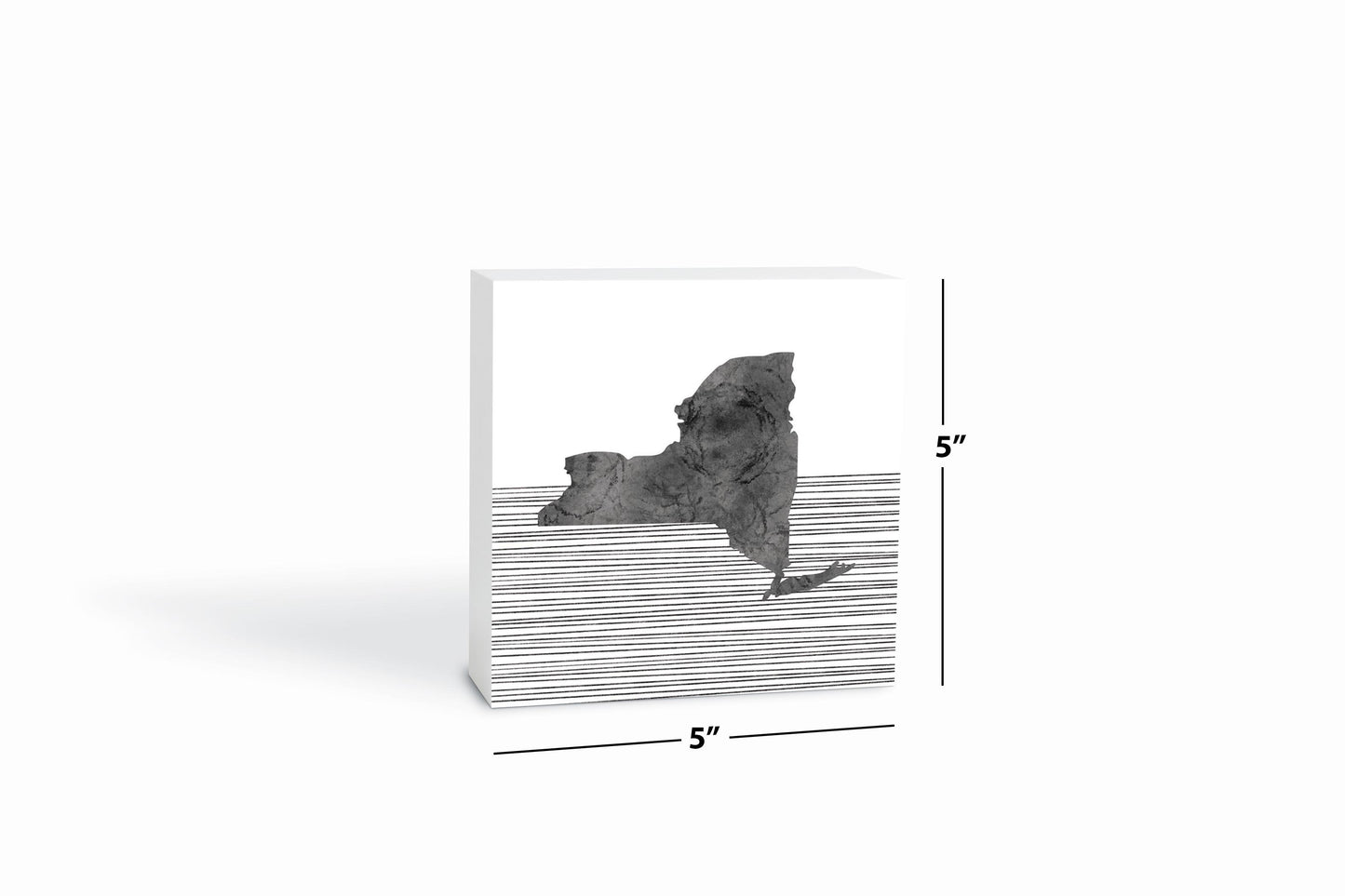 Minimalistic B&W New York Shape Straight Lines | Wood Block | Eaches | Min 4