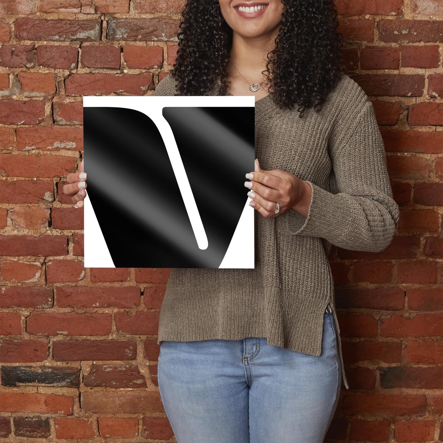 Fun Chunky Monogram V | Hi-Def Glass Art | Eaches | Min 1