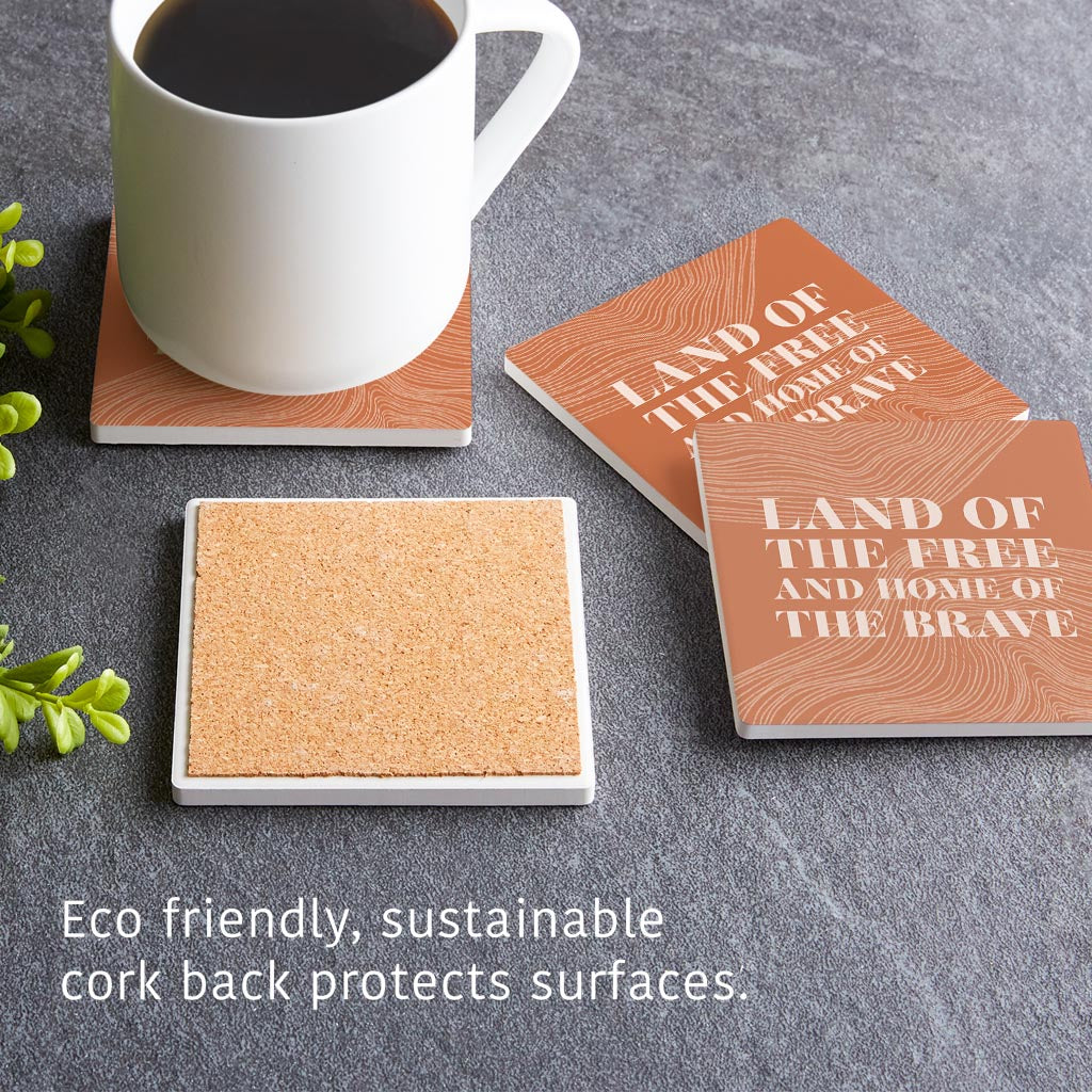 Modern Minimalist New York Free Brave | Absorbent Coasters | Set of 4 | Min 2