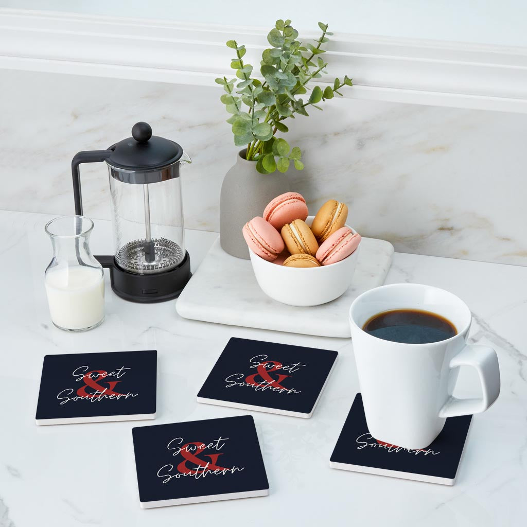 Modern Minimalist Texas Colors Sweet Southern | Absorbent Coasters | Set of 4 | Min 2