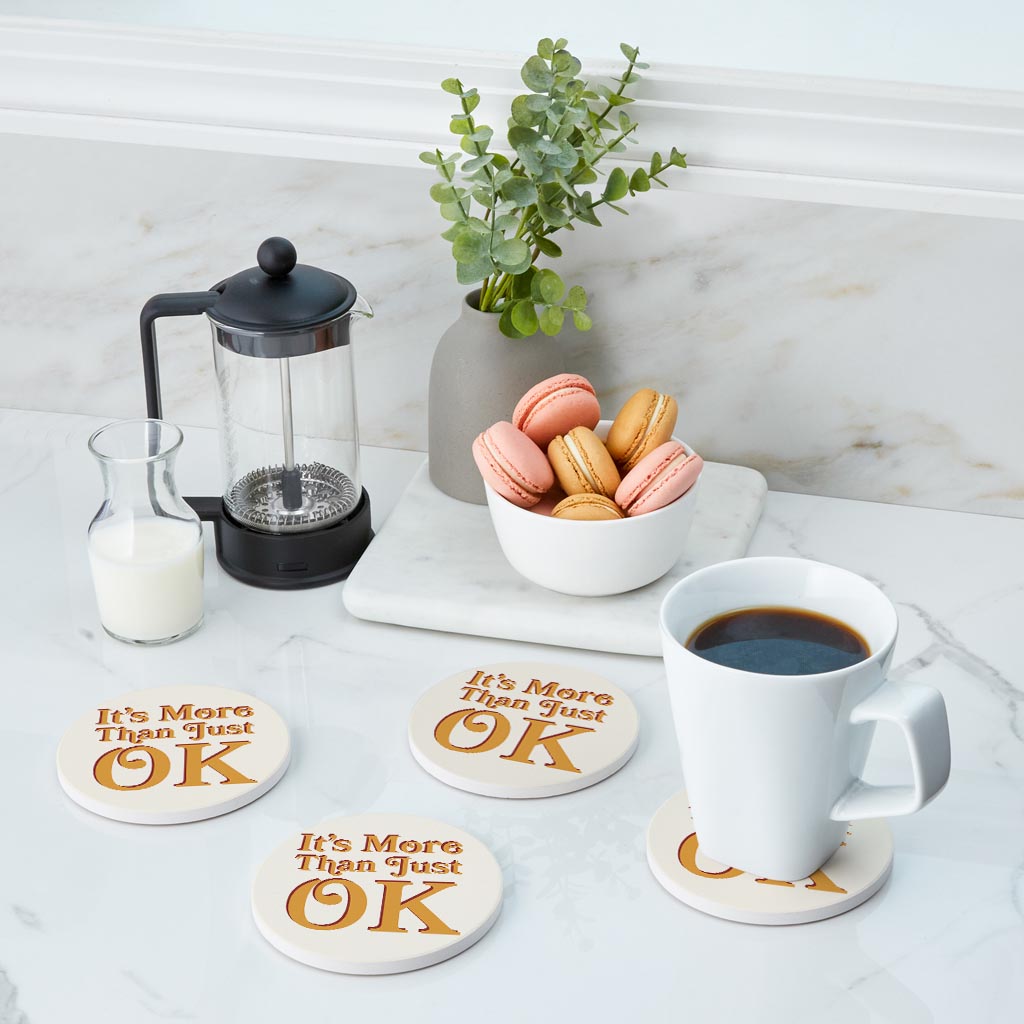 Modern Minimalist Oklahoma More Than Just Ok| Absorbent Coasters | Set of 4 | Min 2