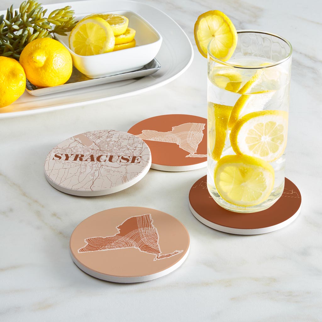 Modern Minimalist New York Syracuse State| Absorbent Coasters | Set of 4 | Min 2