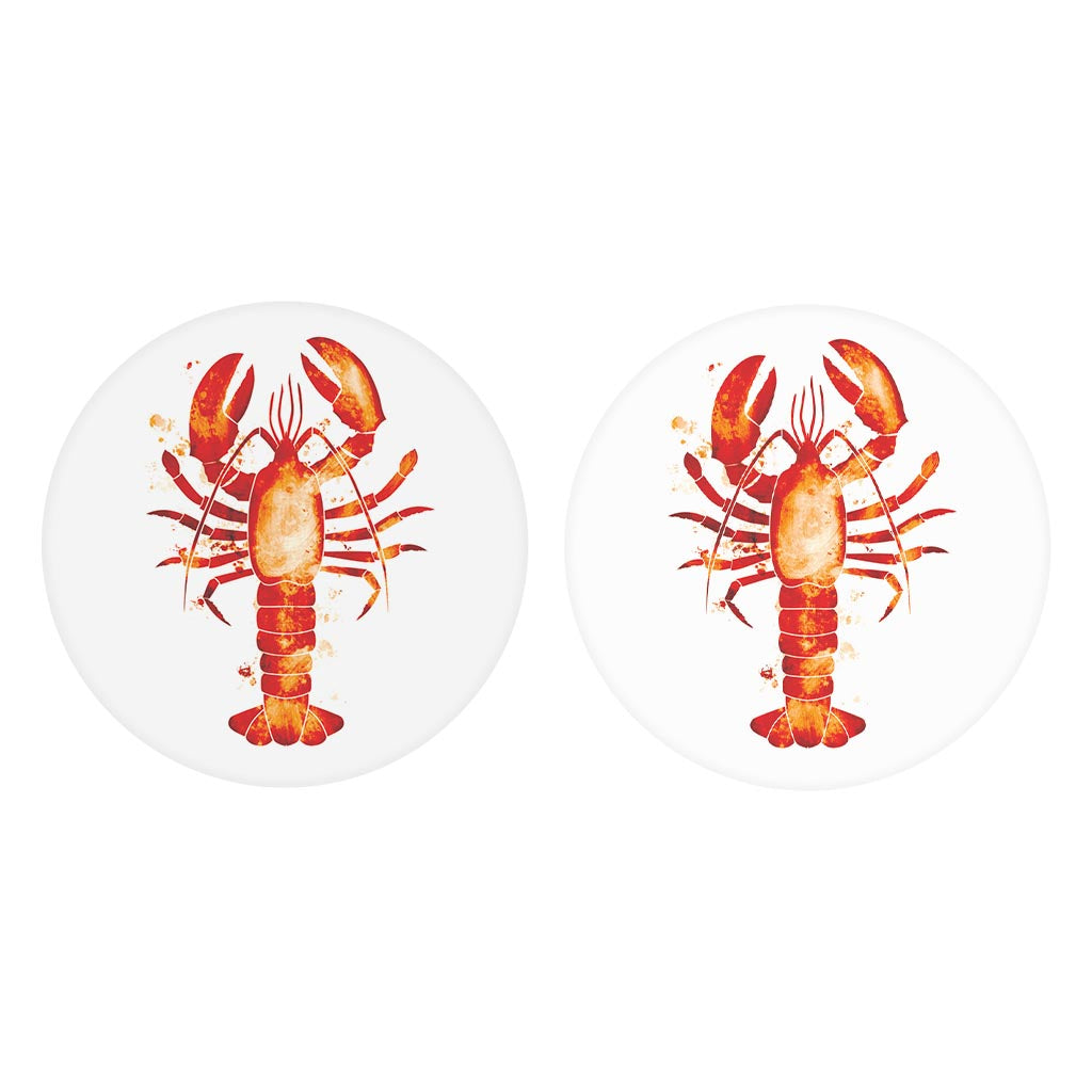 East Coast Water Color Lobster| Absorbent Car Coasters | Set of 2 | Min 4
