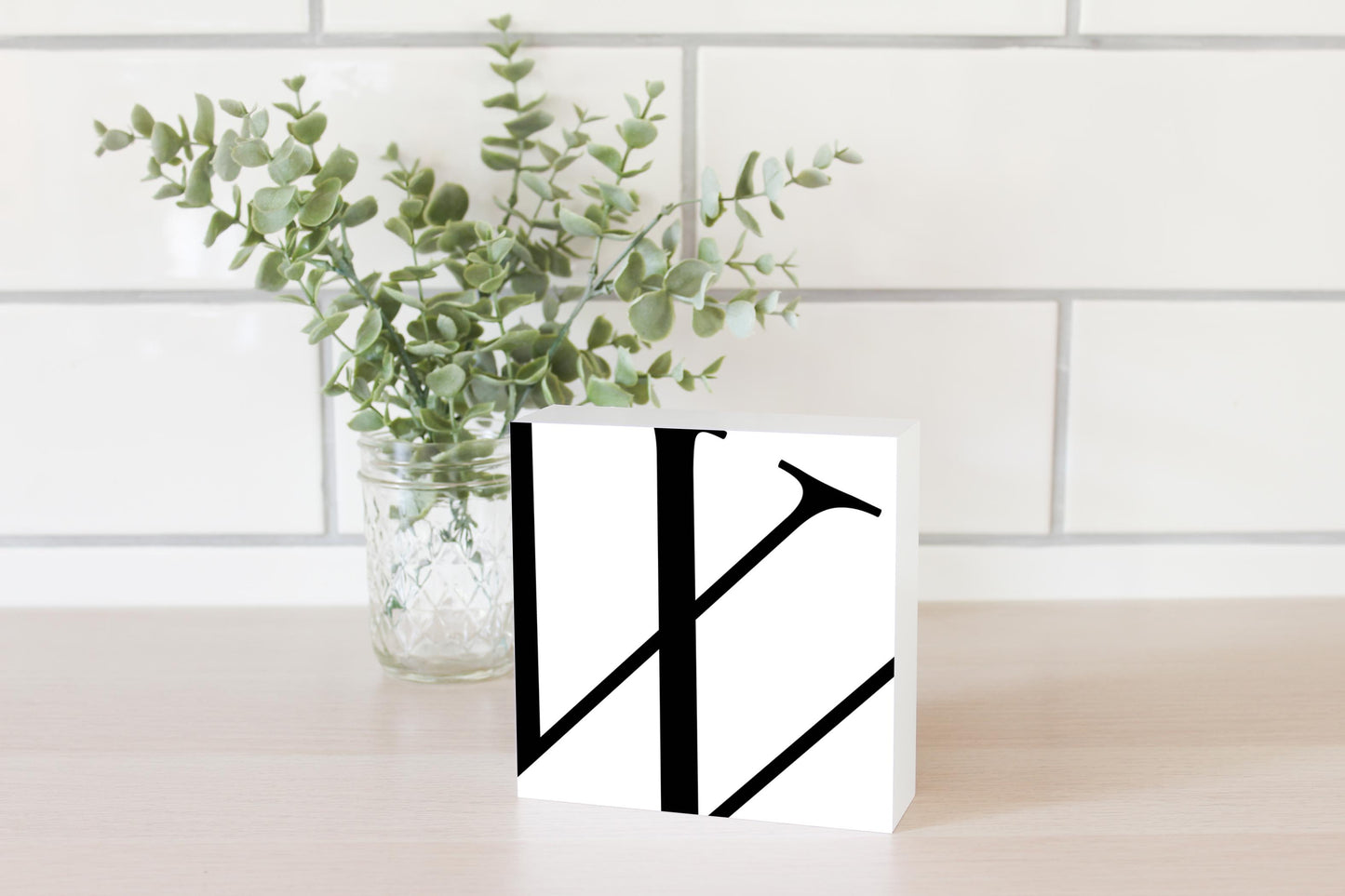 Minimal Monogram W | Wood Block | Eaches | Min 4