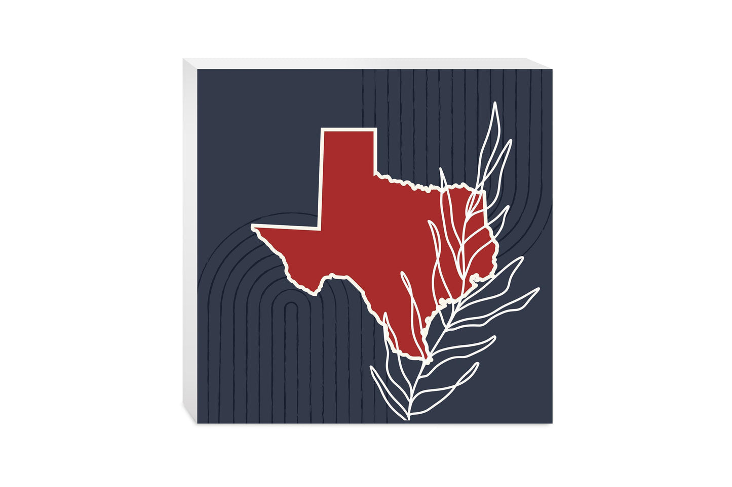 Modern Minimalist Texas Colors Shape Leaf | Wood Block | Eaches | Min 2