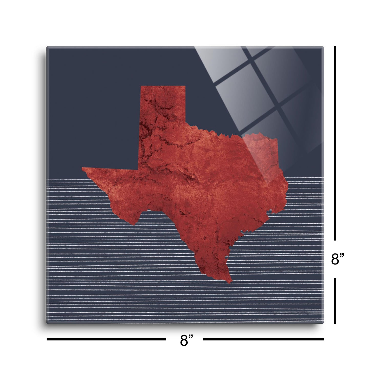 Modern Minimalist Texas Straight Line State Shape | Hi-Def Glass Art | Eaches | Min 2