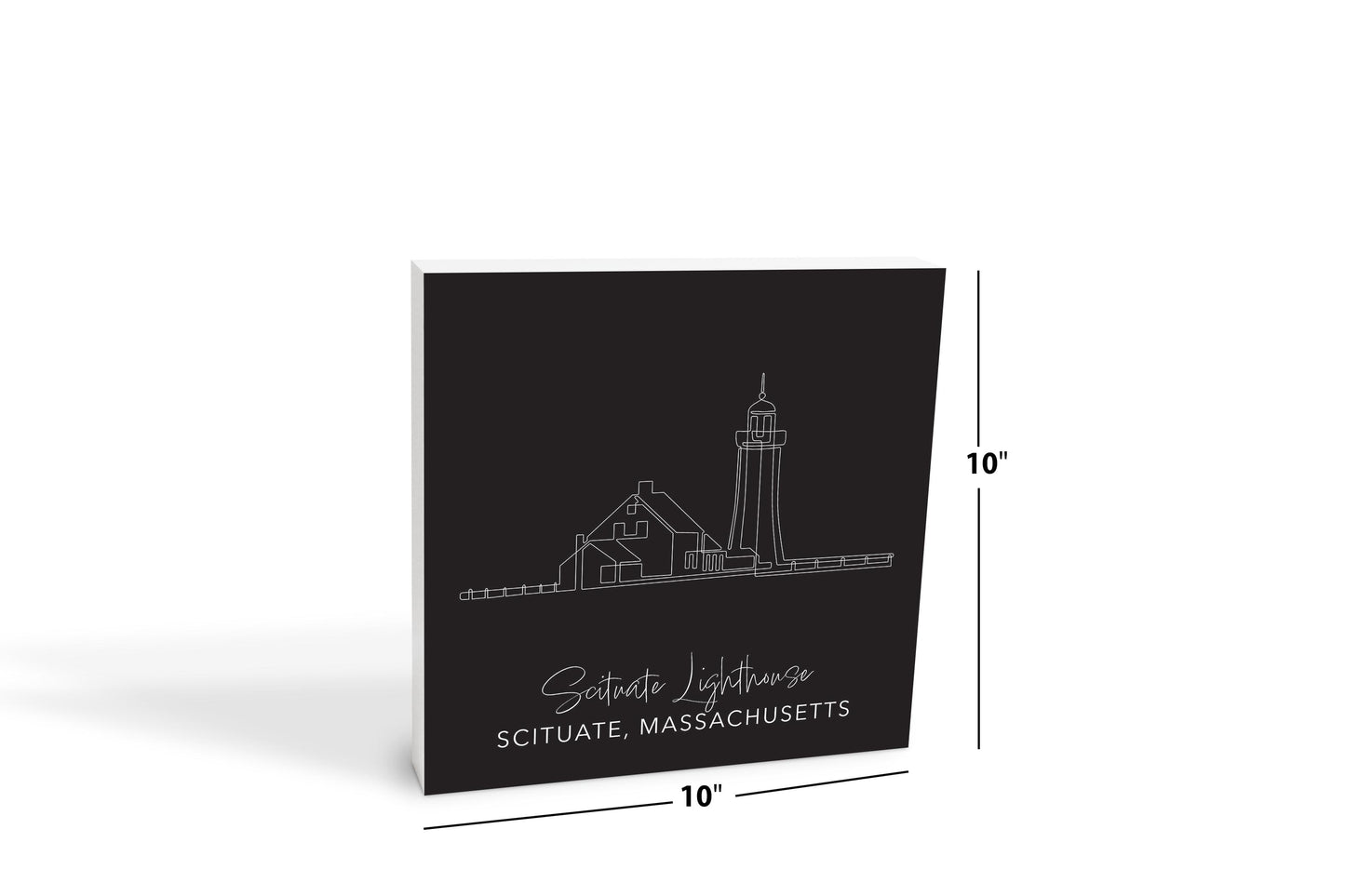 Black Scituate Lighthouse | Wood Block | Eaches | Min 2