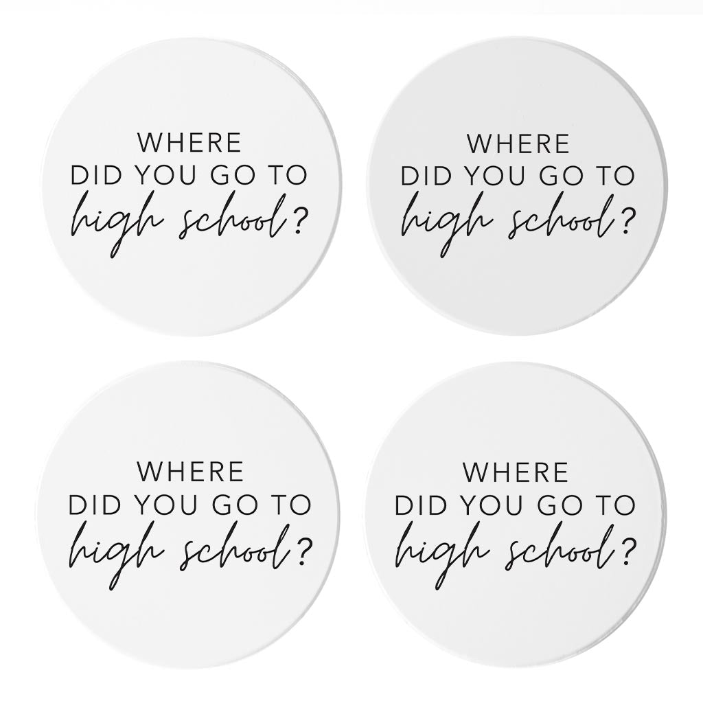 Minimalist B&W Missouri High School Quote | Absorbent Coasters | Set of 4 | Min 2