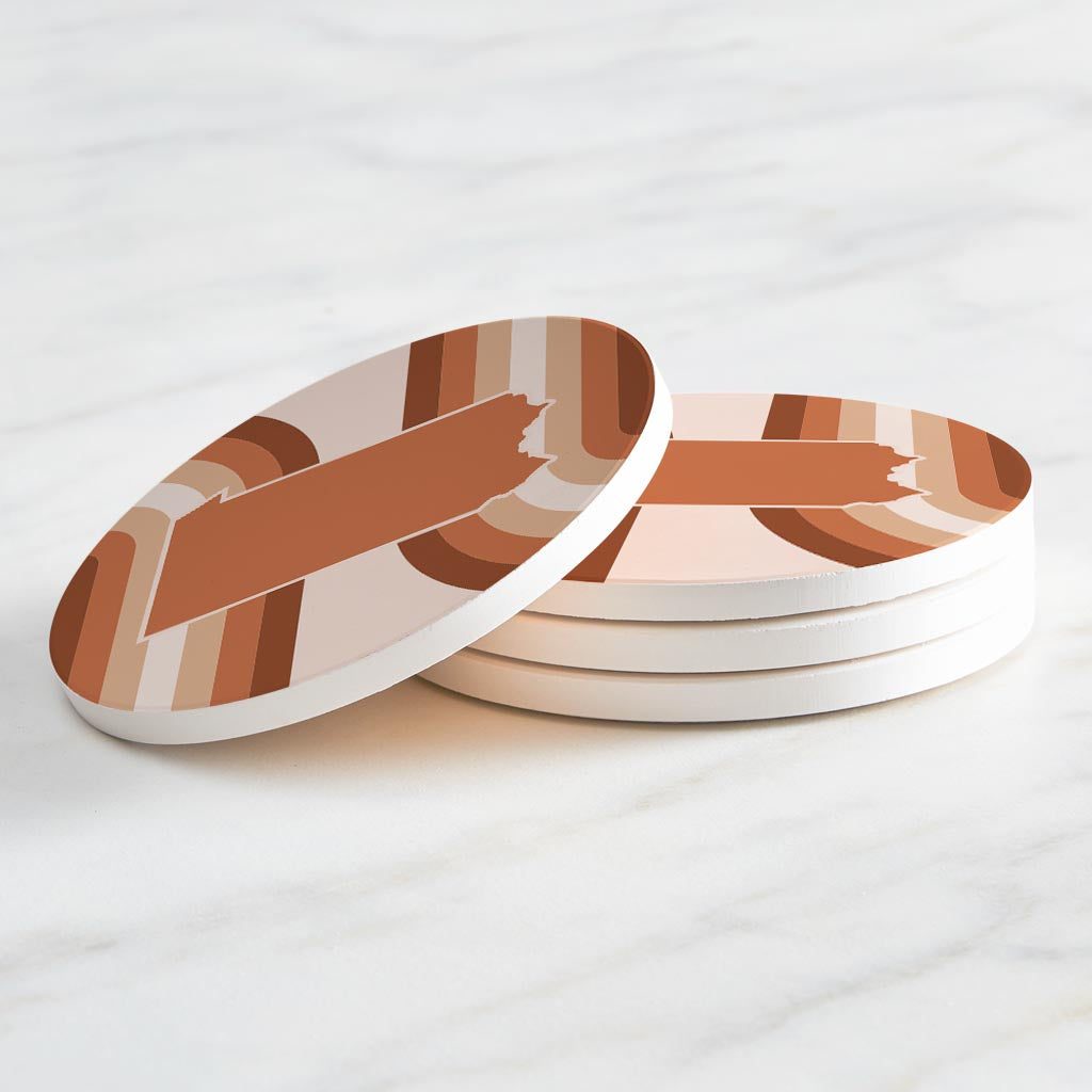 Modern Minimalist Pennsylvania State | Absorbent Coasters | Set of 4 | Min 2