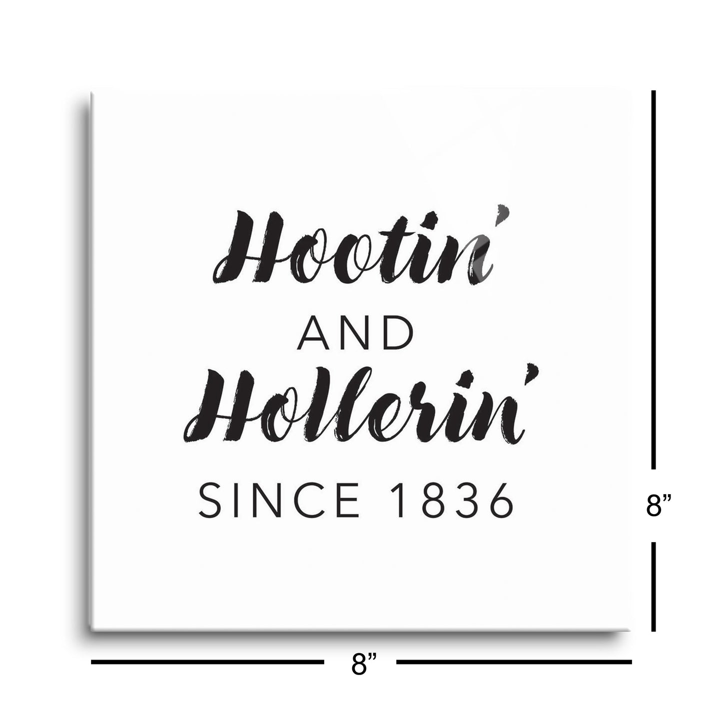 B&W Minimalist Arkansas Hootin Hollerin | Hi-Def Glass Art | Eaches | Min 2