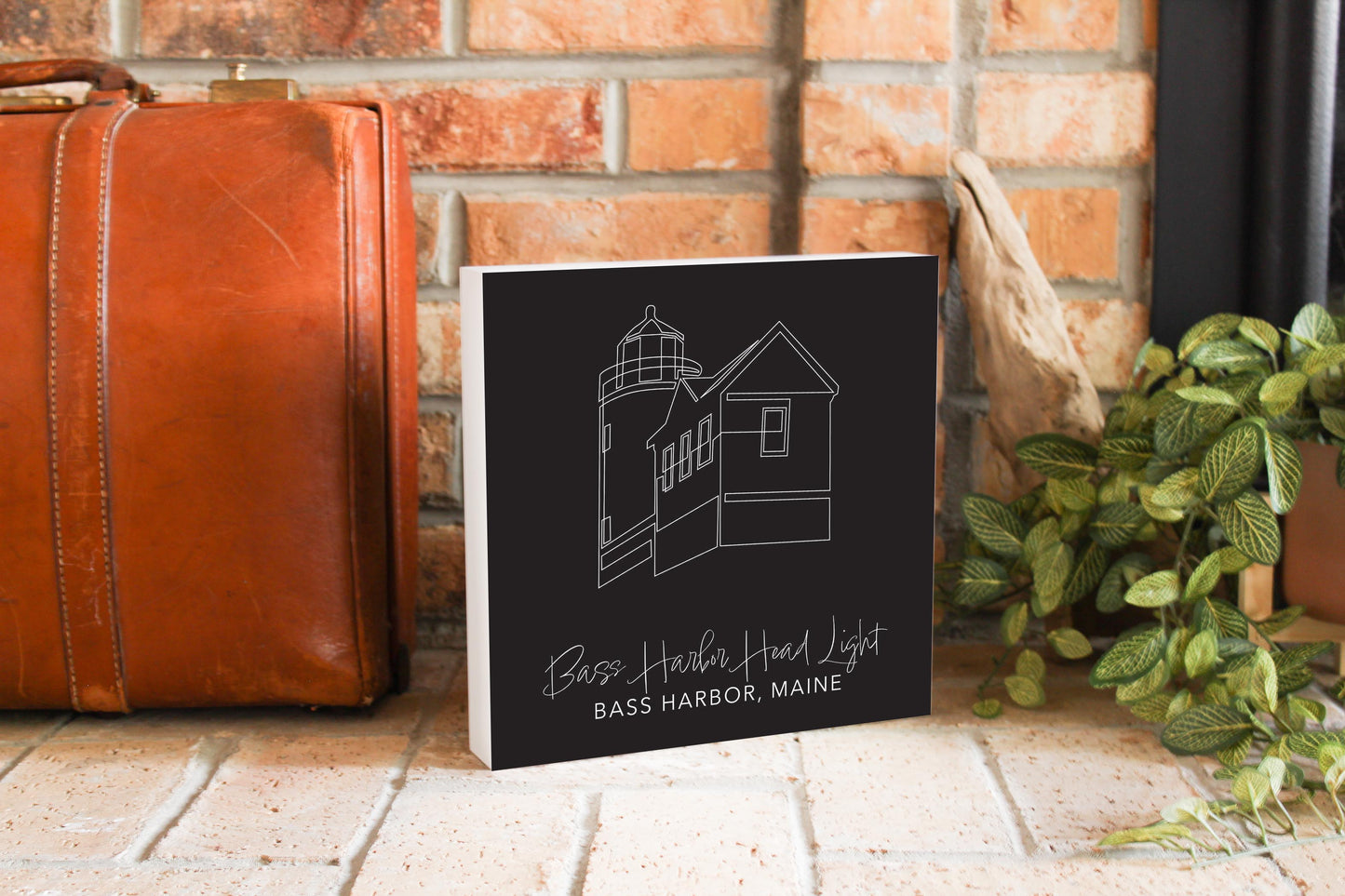 Black Bass Harbor Head Light | Wood Block | Eaches | Min 2