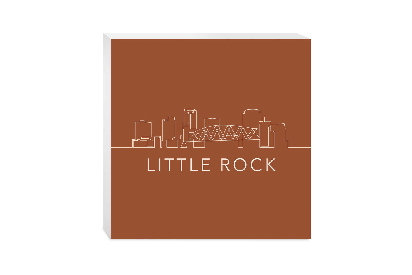 Modern Minimalist Arkansas Little Rock Skyline | Wood Block | Eaches | Min 2