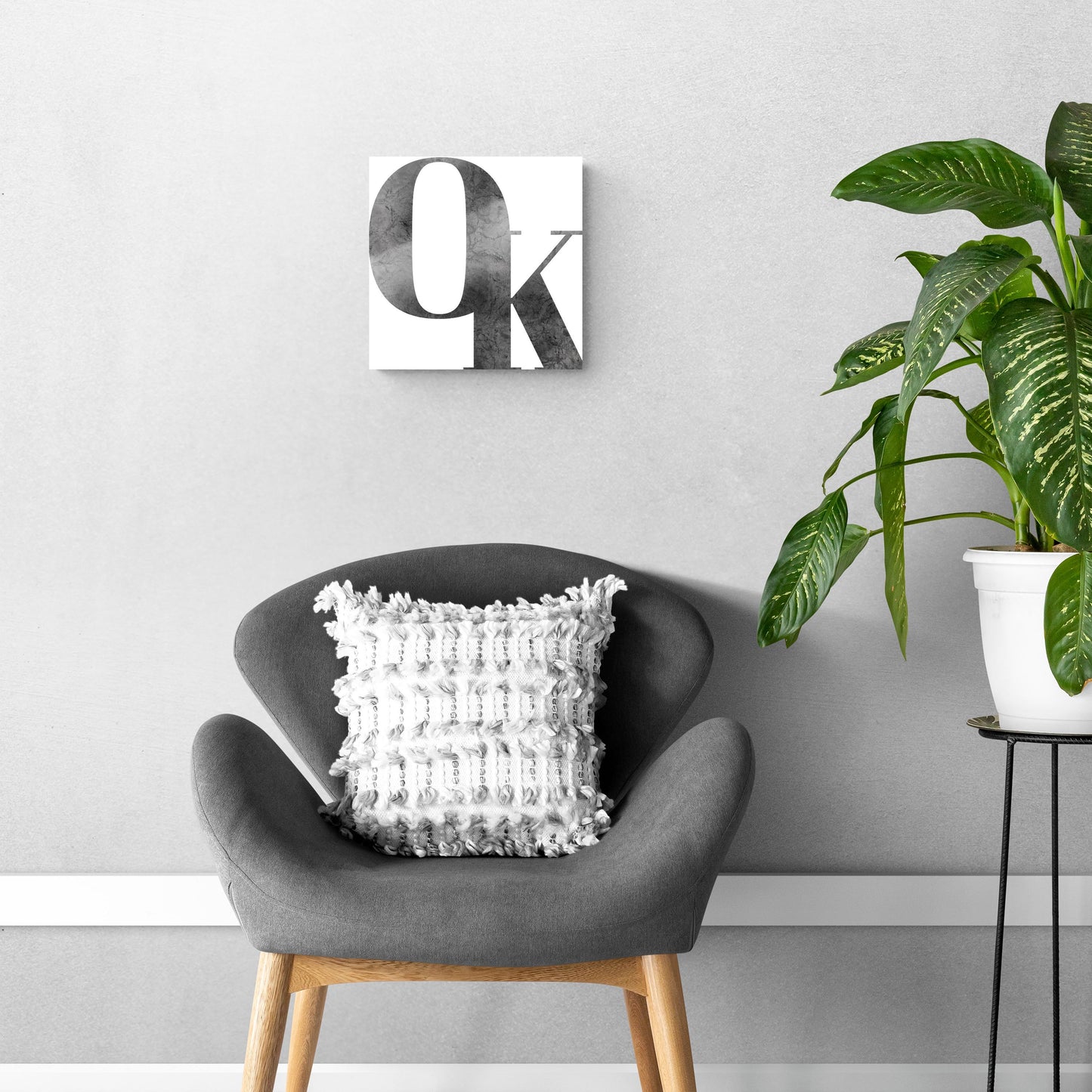 Modern White Oklahoma Initials | Hi-Def Glass Art | Eaches | Min 1