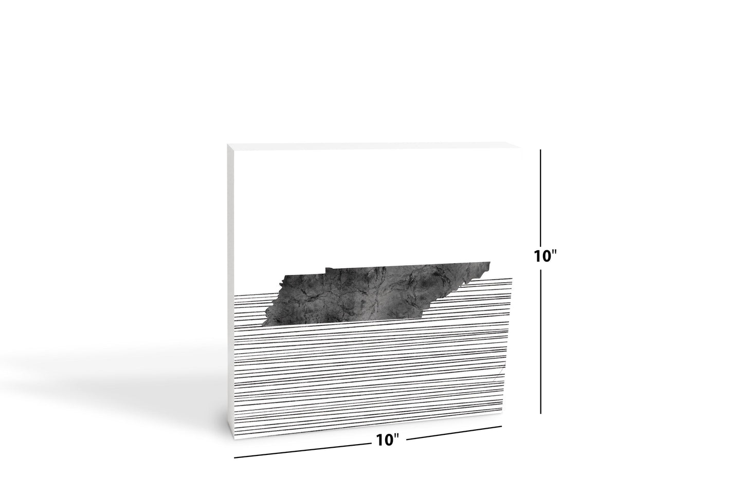 Minimalist B&W Tennessee State With Straight Lines | Wood Block | Eaches | Min 2