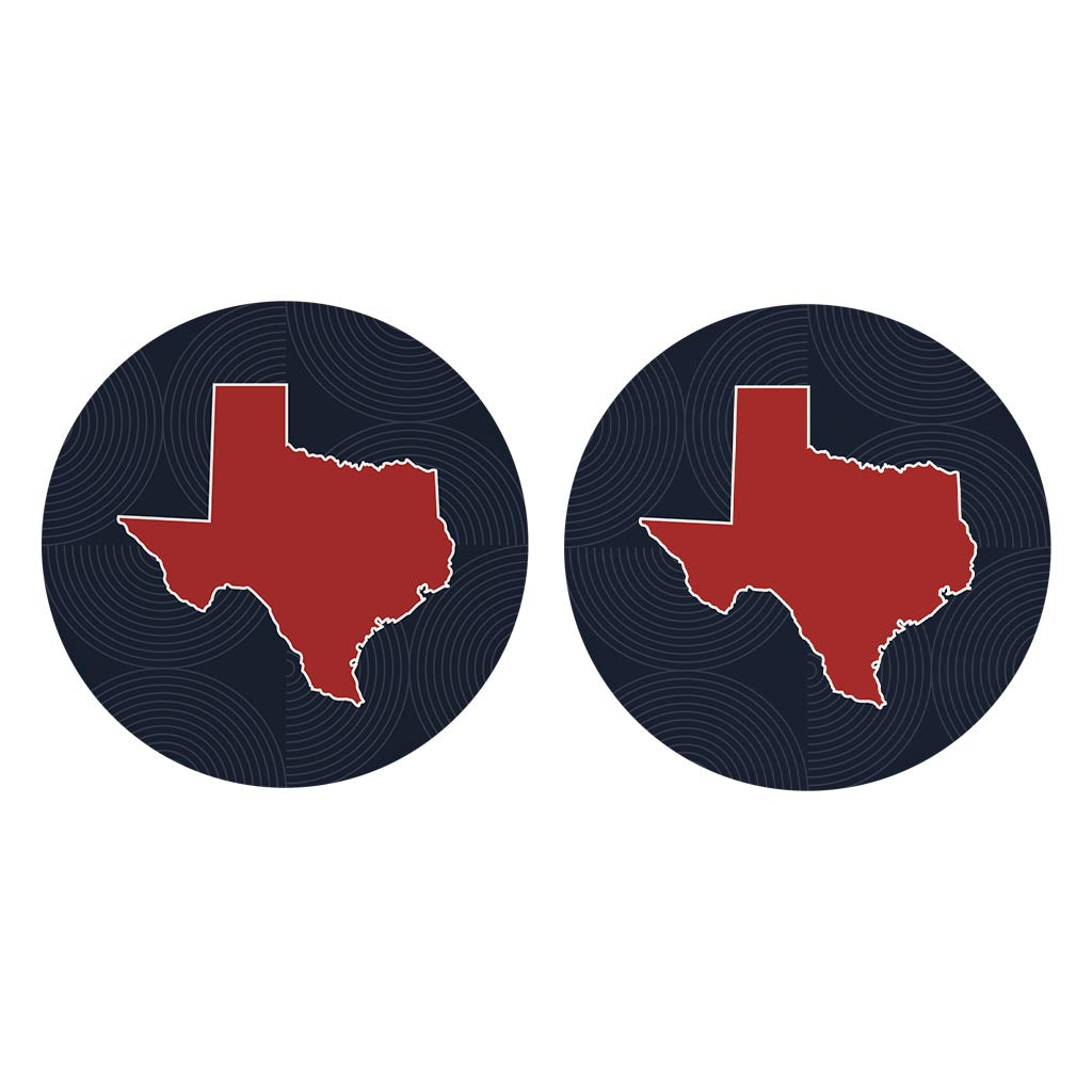 Modern Minimalist Texas Colors Shape | Absorbent Car Coasters | Set of 2 | Min 4