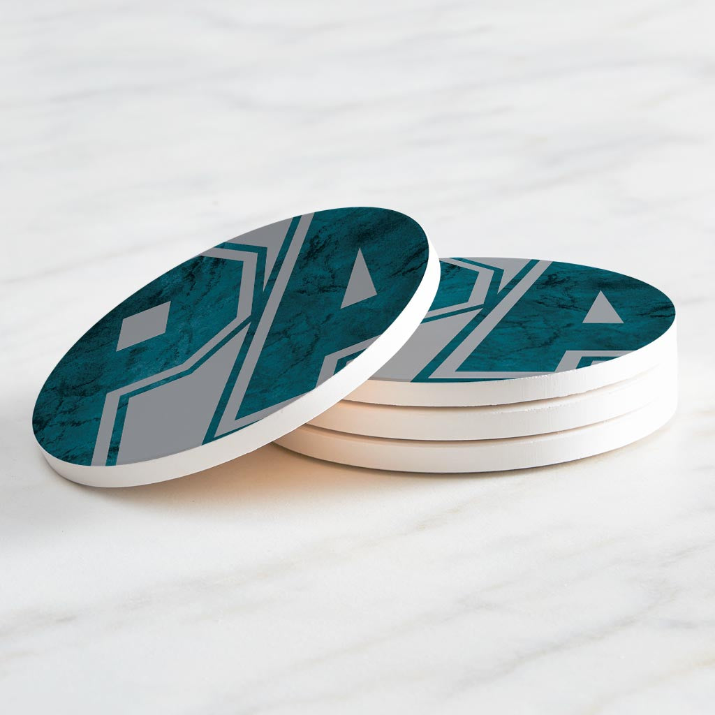 Modern Minimalist Pennsylvania Grey Initials | Absorbent Coasters | Set of 4 | Min 2