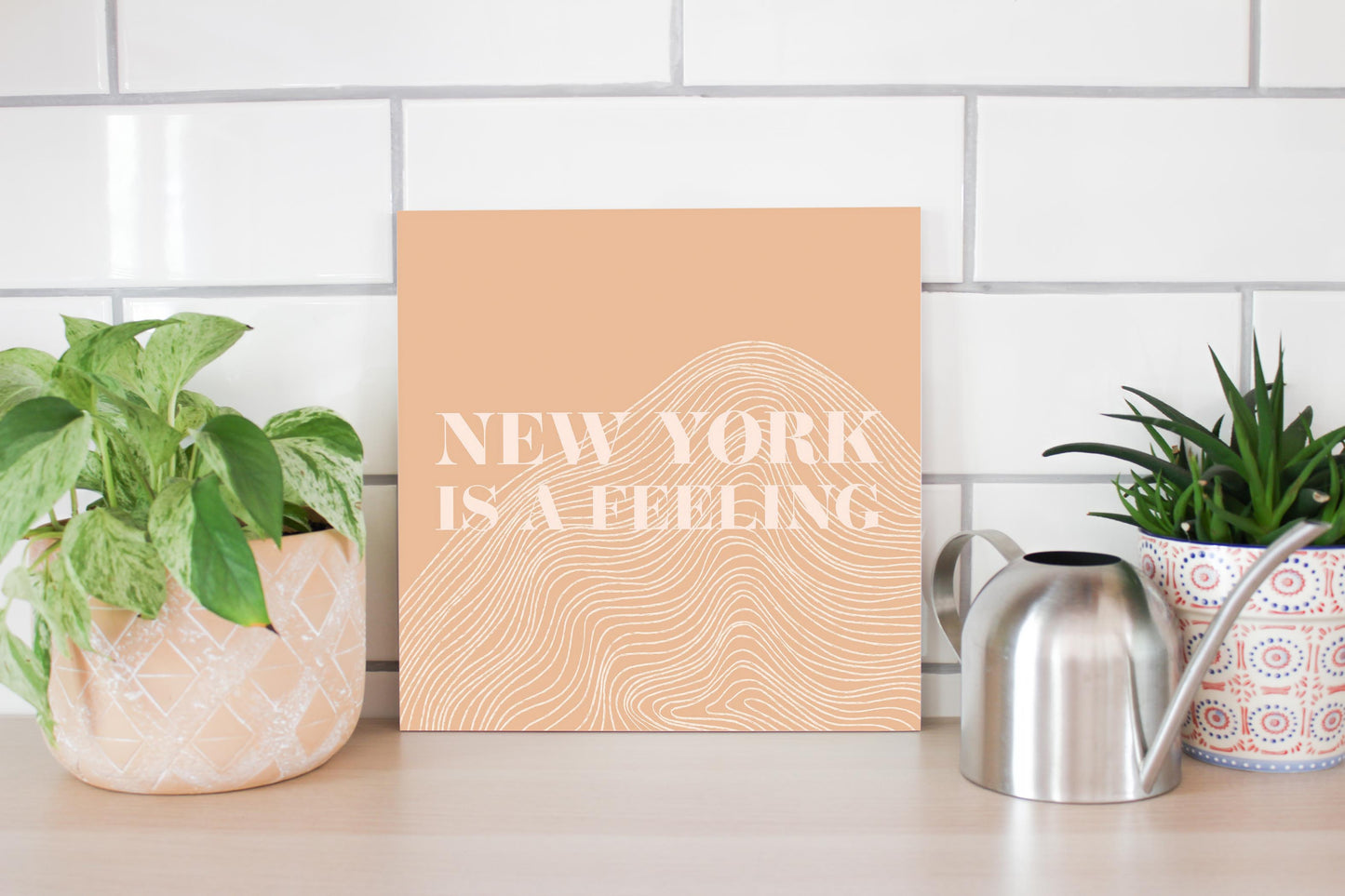 Modern Minimalist New York Is A Feeling| Wood Sign | Eaches | Min 2