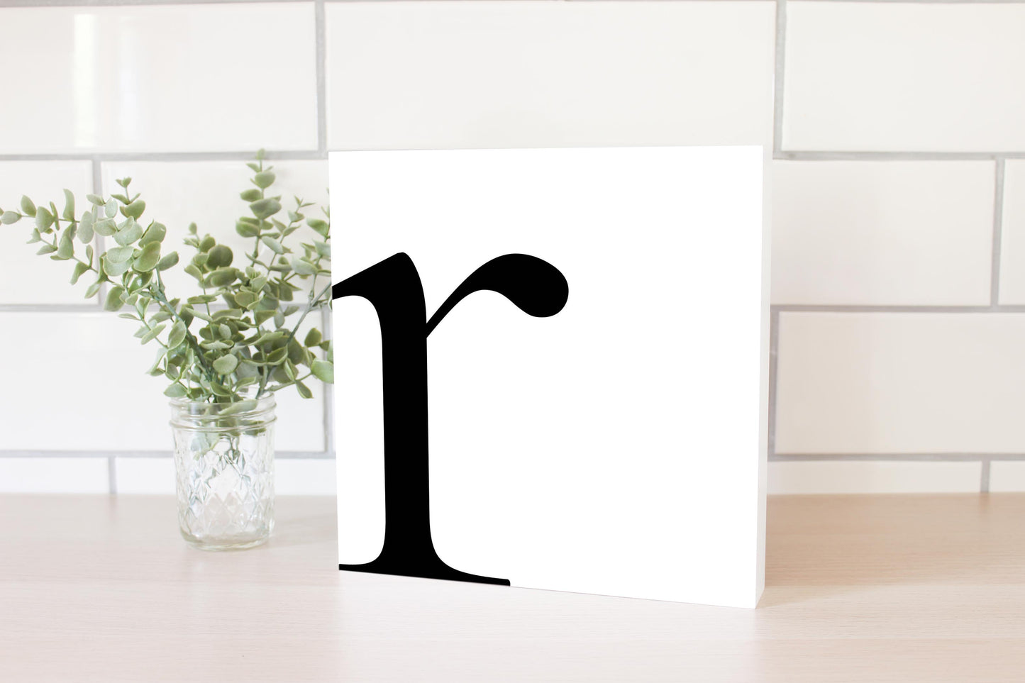 Minimal Monogram R | Wood Block | Eaches | Min 2