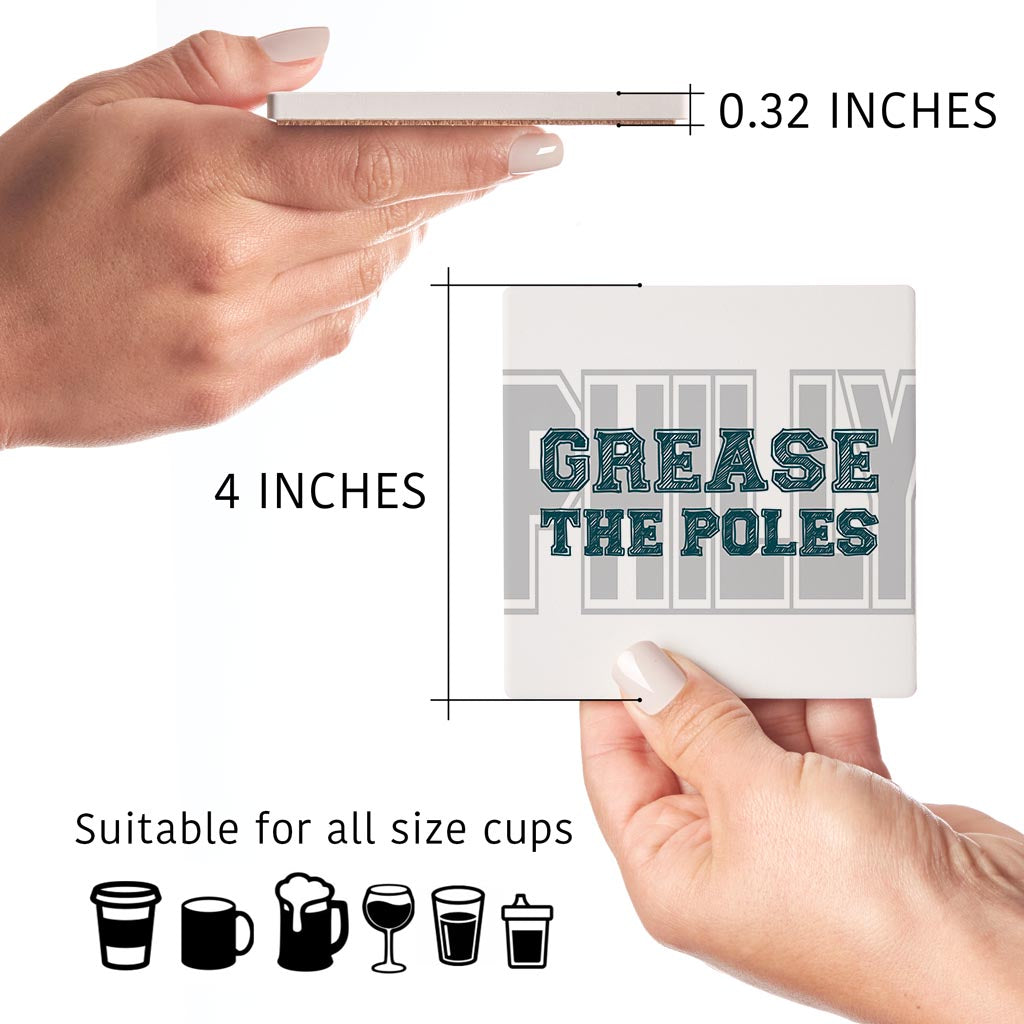 Modern Minimalist Pennsylvania Grease The Poles | Absorbent Coasters | Set of 4 | Min 2
