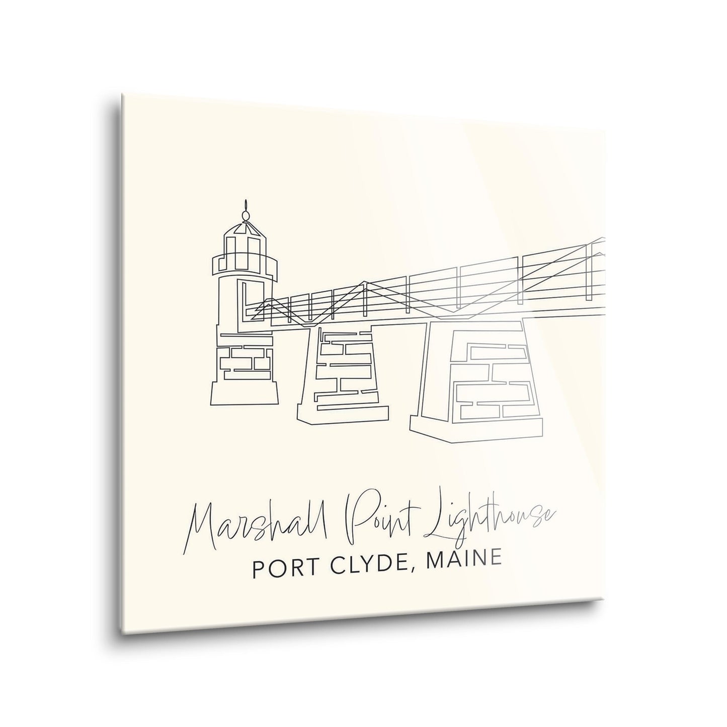 Cream Marshall Point Lighthouse | Hi-Def Glass Art | Eaches | Min 2