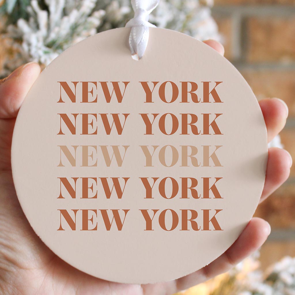 Modern Minimalist New York Repeated Light| Wood Ornament | Eaches | Min 6