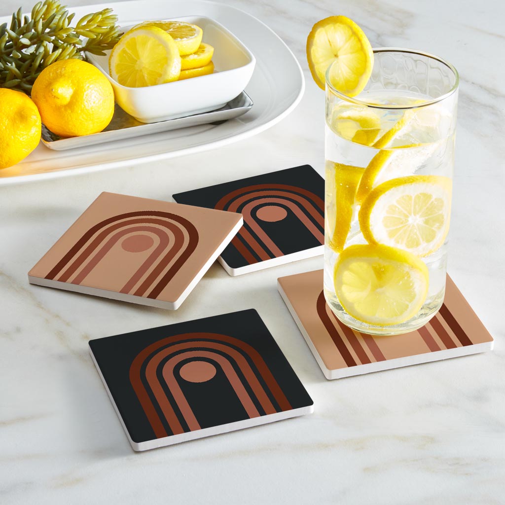 Retro Line Art | Absorbent Coasters | Set of 4 | Min 2