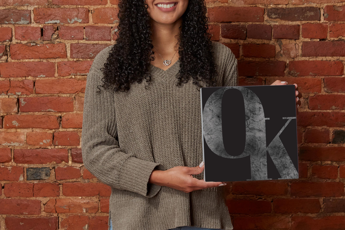 Modern Black Oklahoma Initials | Wood Block | Eaches | Min 2