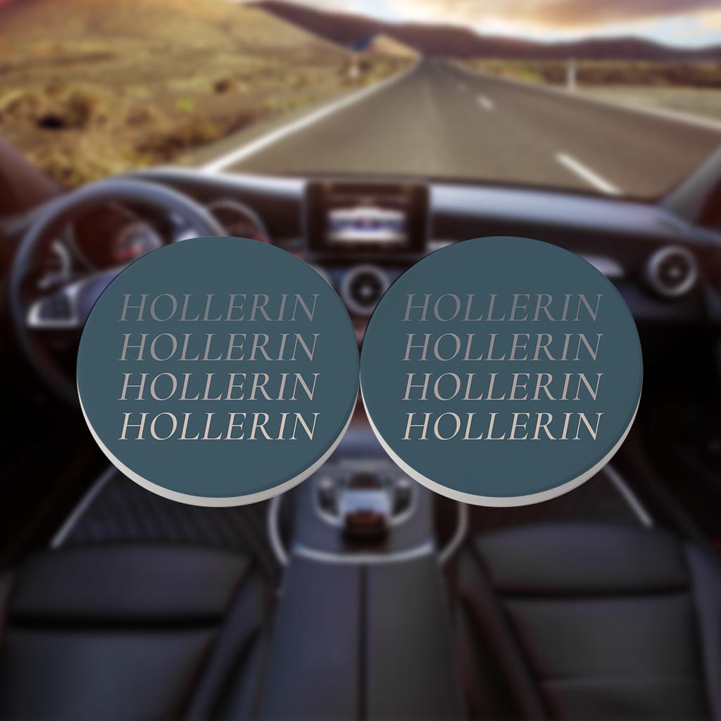 Modern Minimalist Arkansas Hollerin | Absorbent Car Coasters | Set of 2 | Min 4