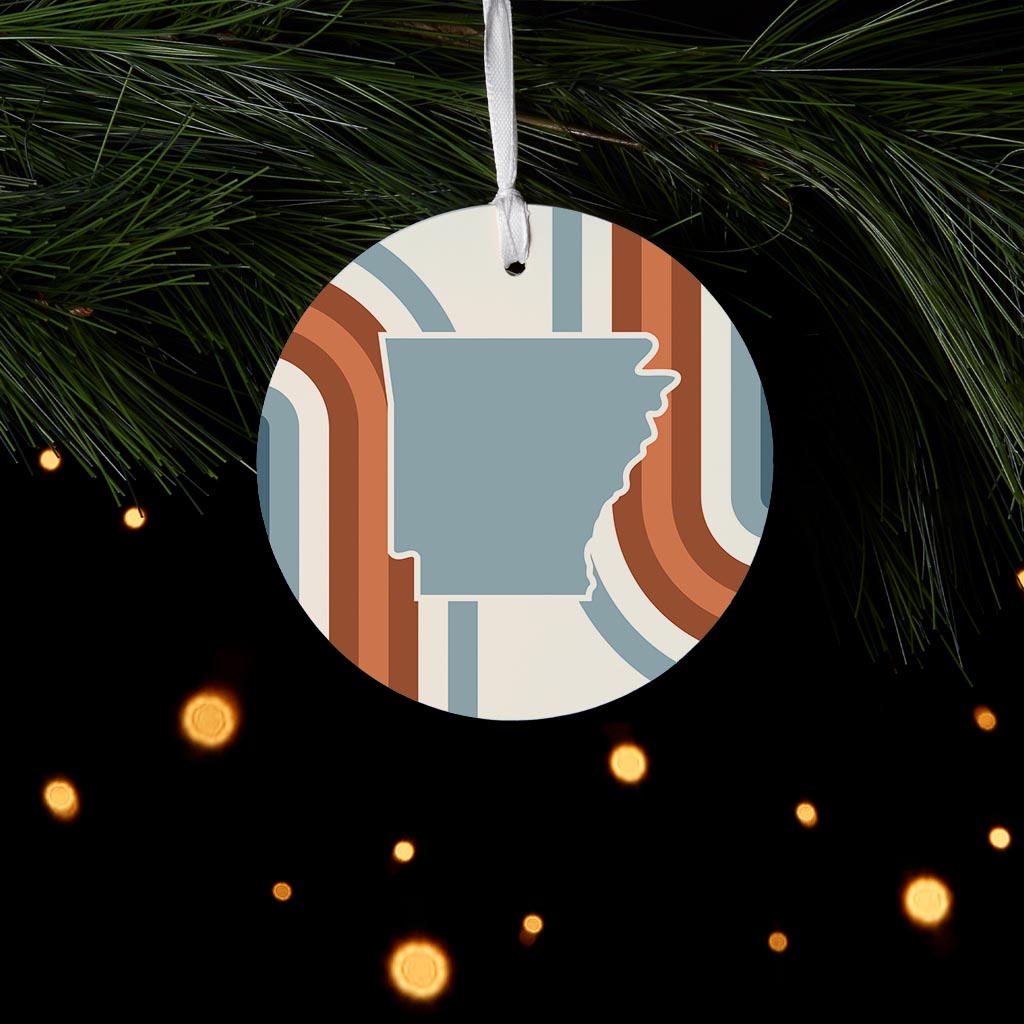 Modern Minimalist Arkansas Retro State Shape| Wood Ornament | Eaches | Min 6