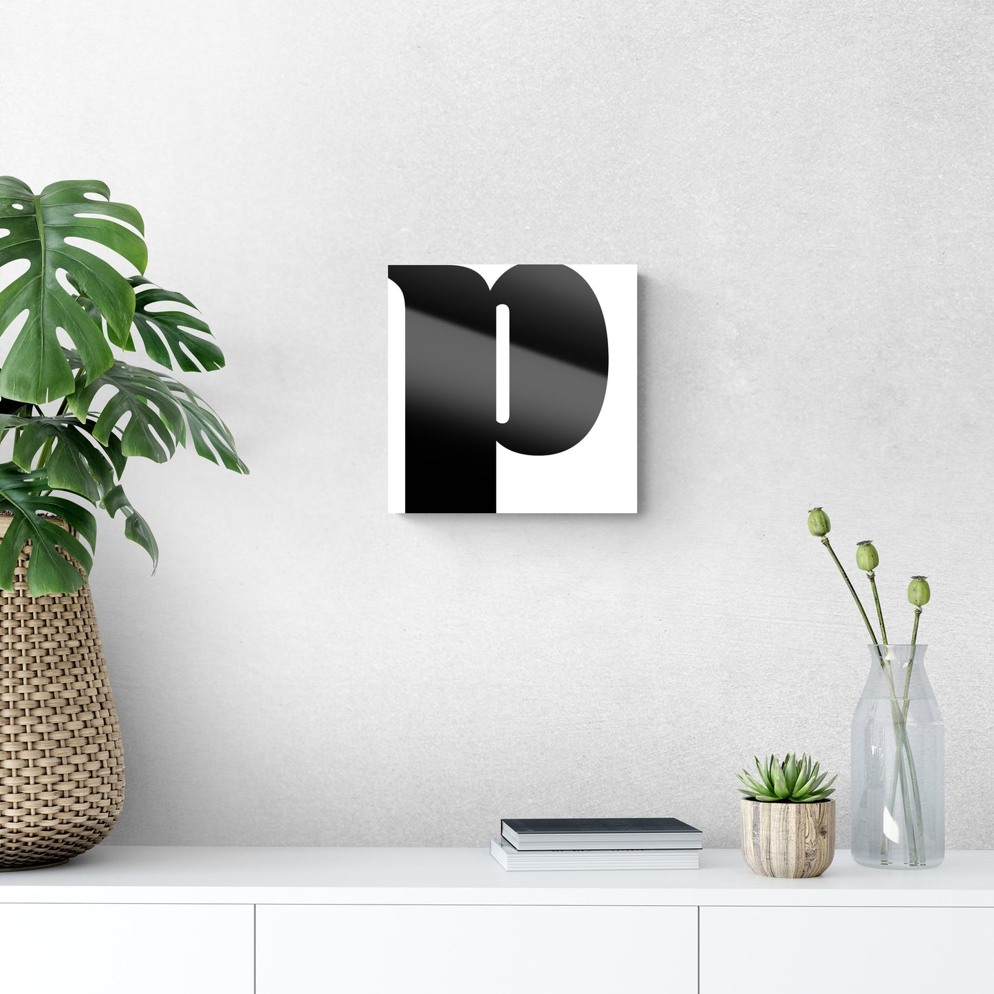 Fun Chunky Monogram P | Hi-Def Glass Art | Eaches | Min 1