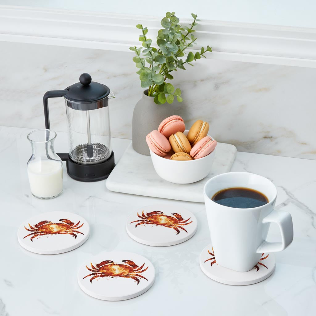 East Coast Water Color Crab| Absorbent Coasters | Set of 4 | Min 2