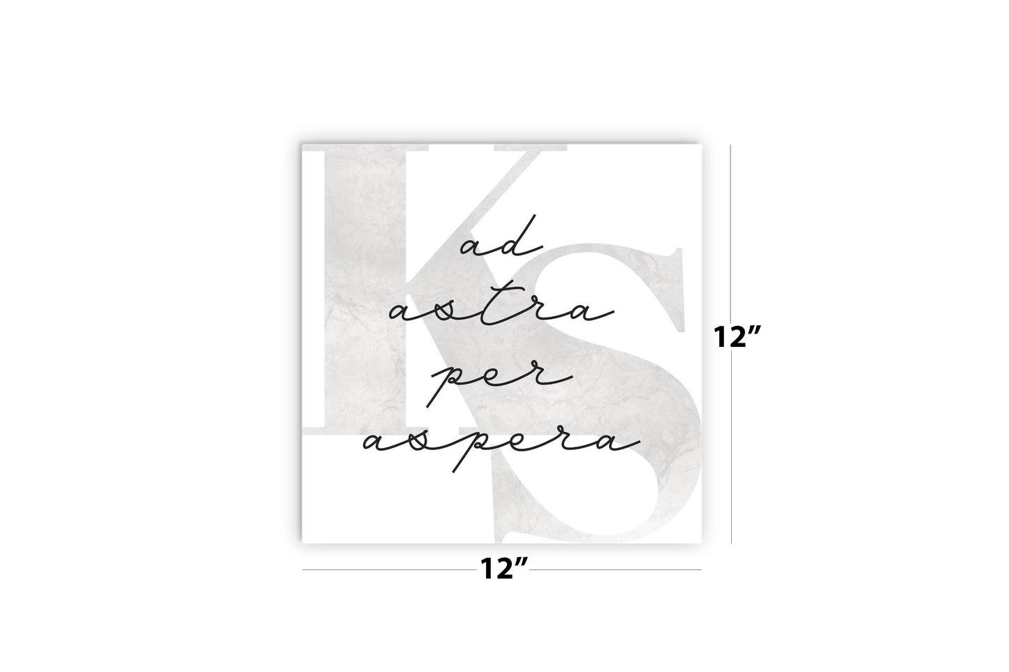 Minimalist B&W Kansas Ad Astra Per Aspera | Wood Sign | Eaches | Min 2