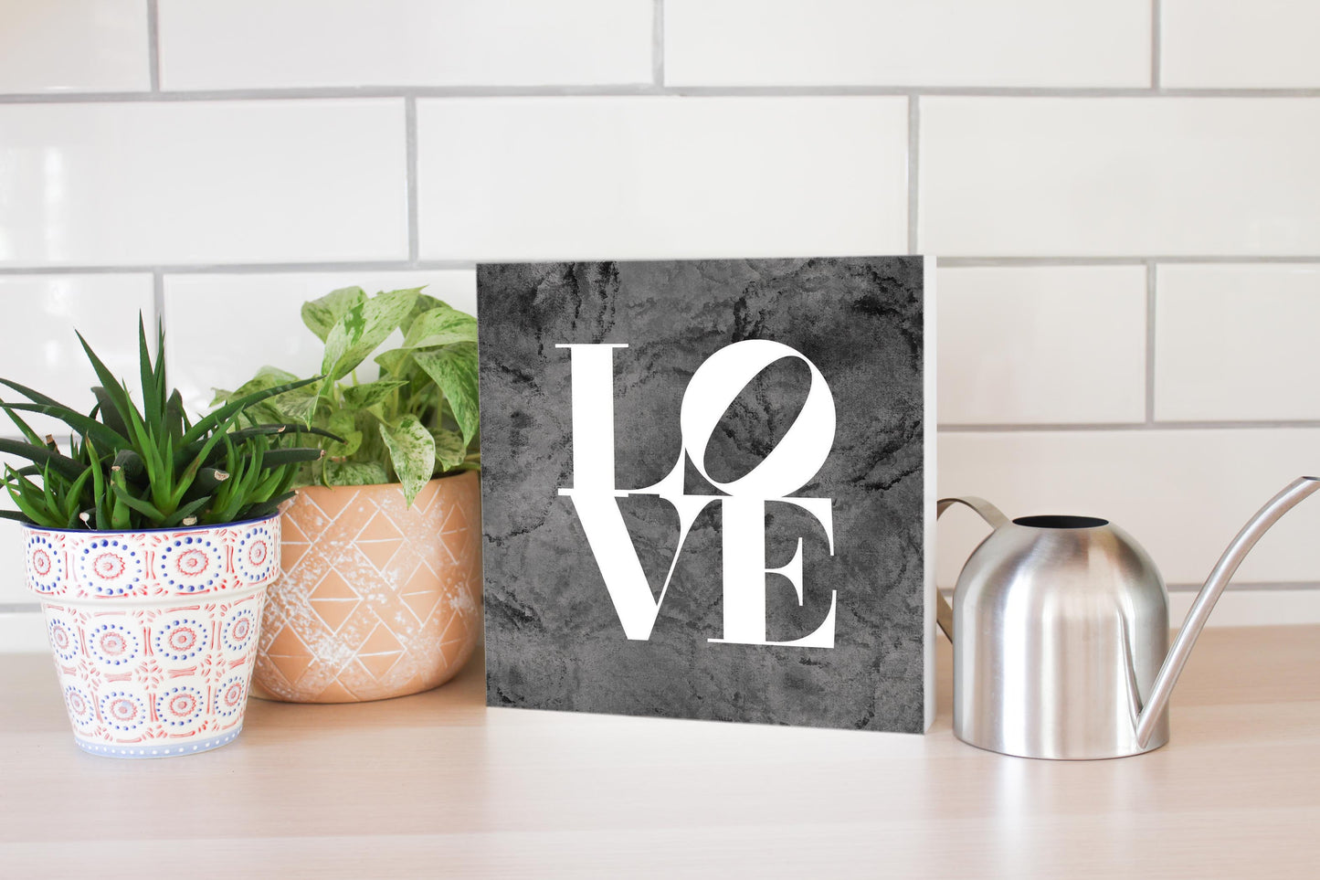 Minimalistic B&W Pennsylvania Love Dark | Wood Block | Eaches | Min 2