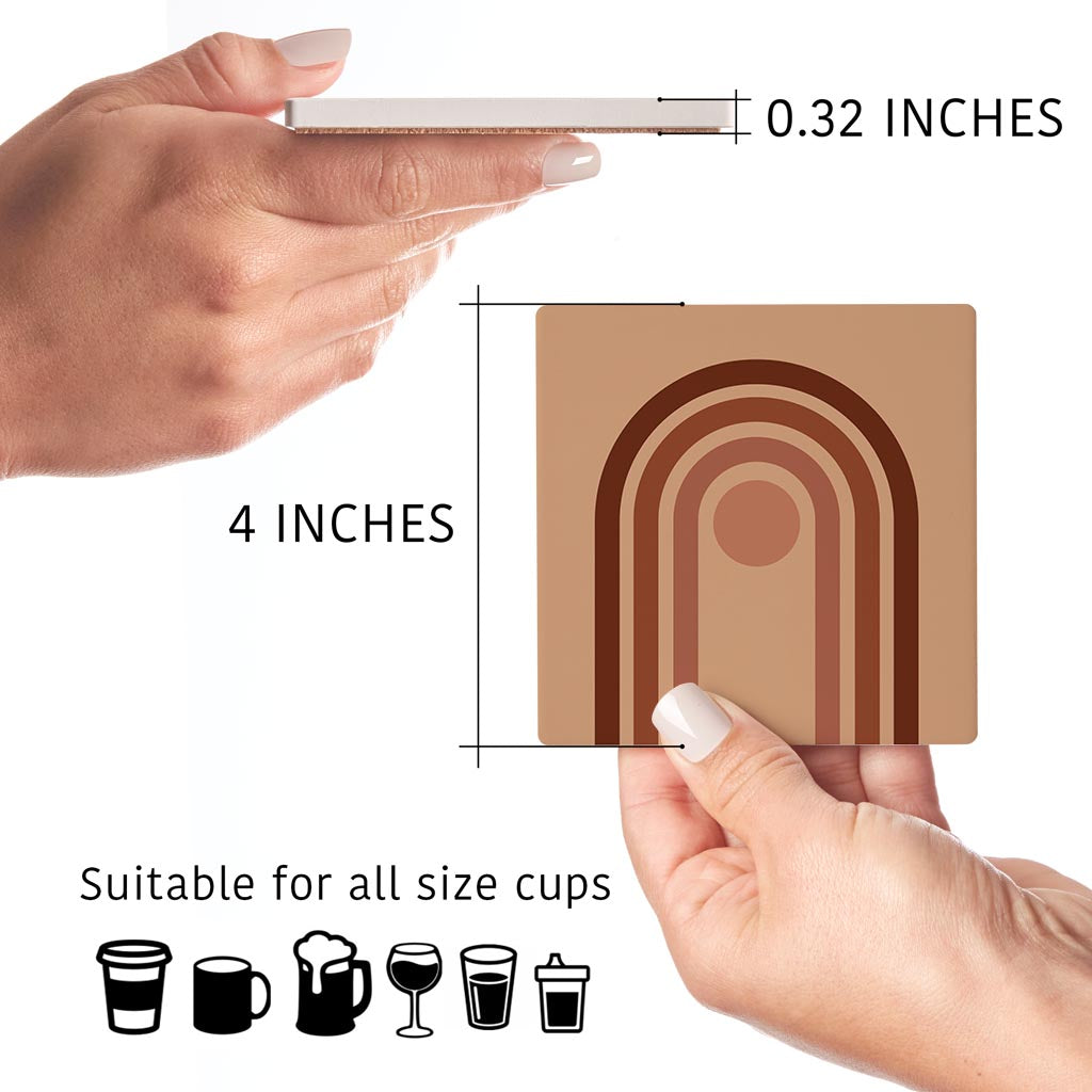 Retro Line Art | Absorbent Coasters | Set of 4 | Min 2