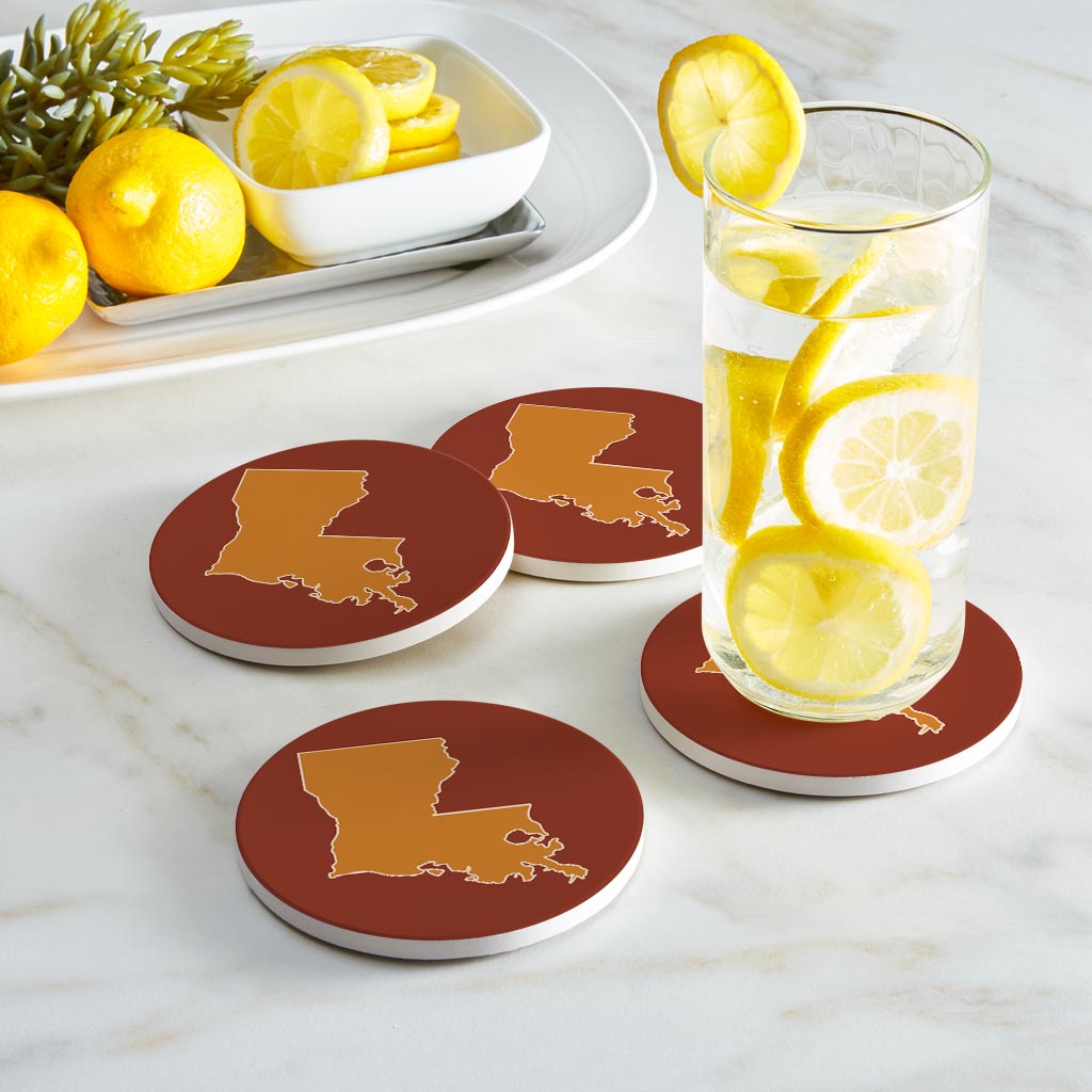 Louisiana Colorful State Shape| Absorbent Coasters | Set of 4 | Min 2