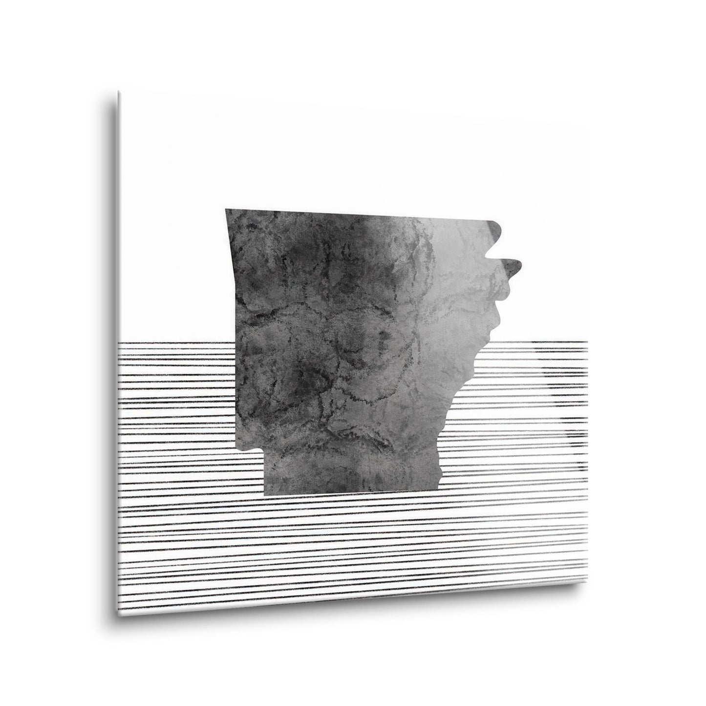 B&W Minimalist Arkansas Lines | Hi-Def Glass Art | Eaches | Min 2