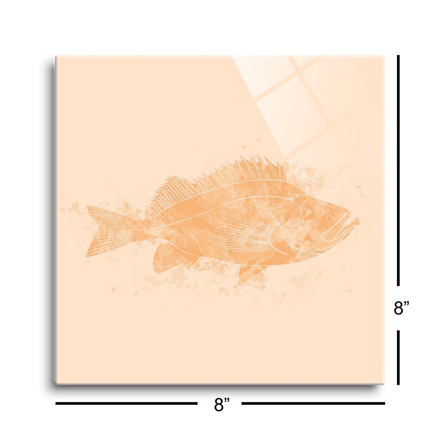 Louisiana Colorful Water Color Red Fish | Hi-Def Glass Art | Eaches | Min 2