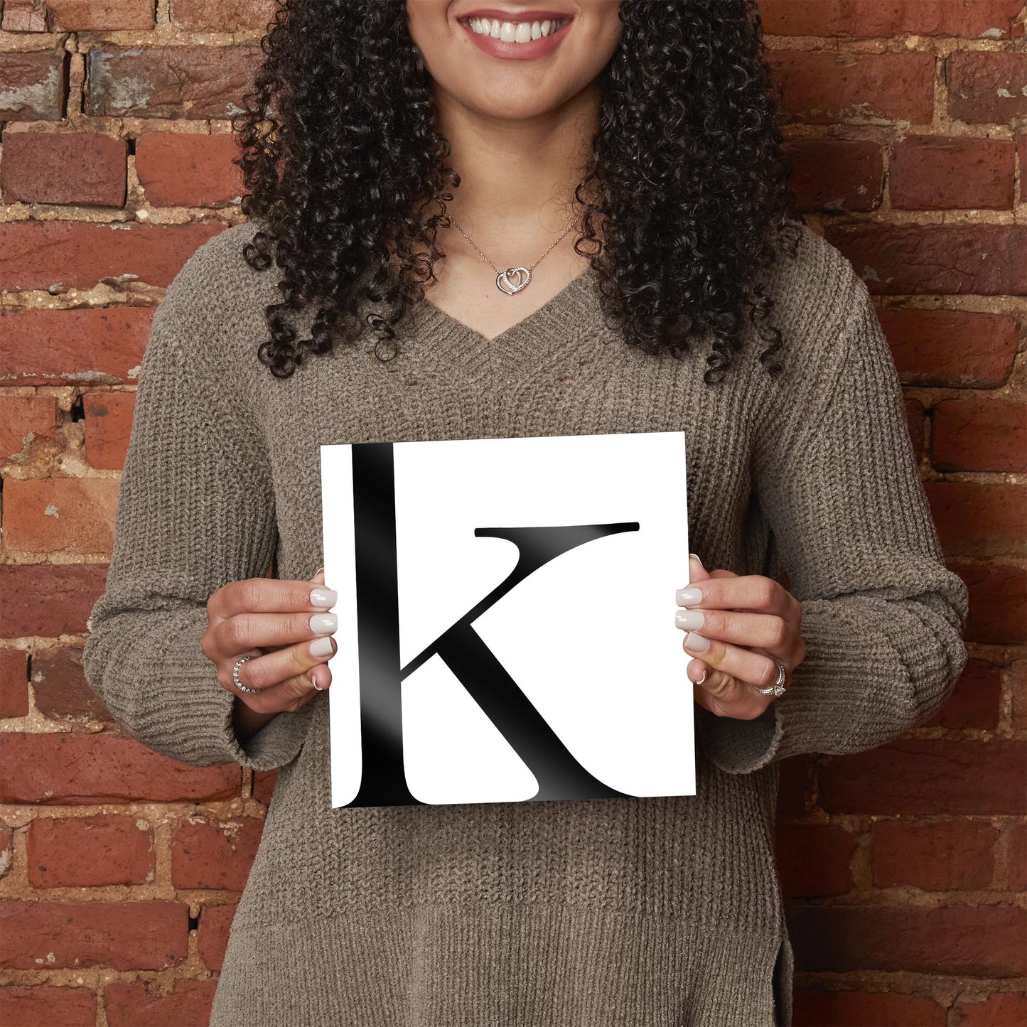 Minimal Monogram K | Hi-Def Glass Art | Eaches | Min 2