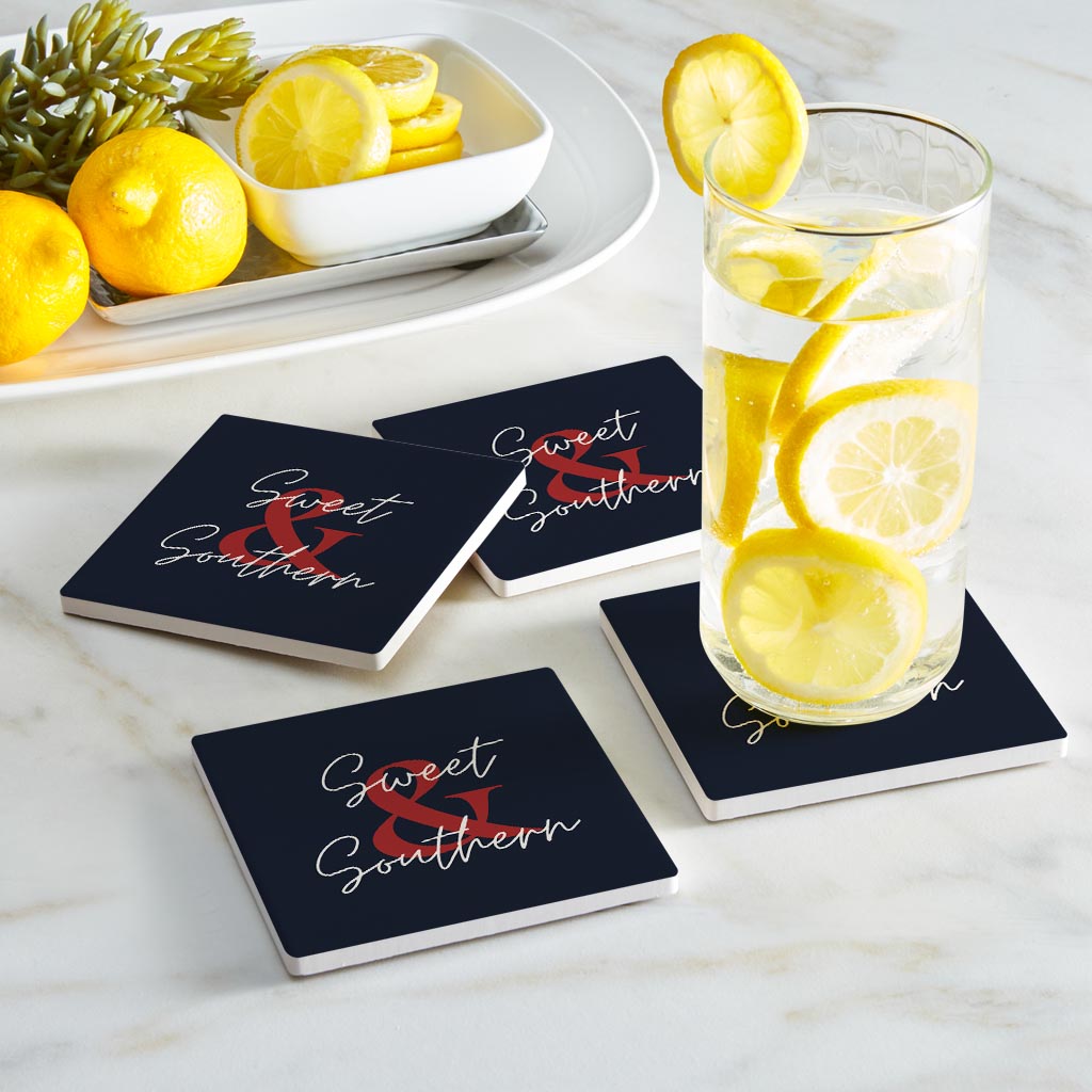 Modern Minimalist Texas Colors Sweet Southern | Absorbent Coasters | Set of 4 | Min 2