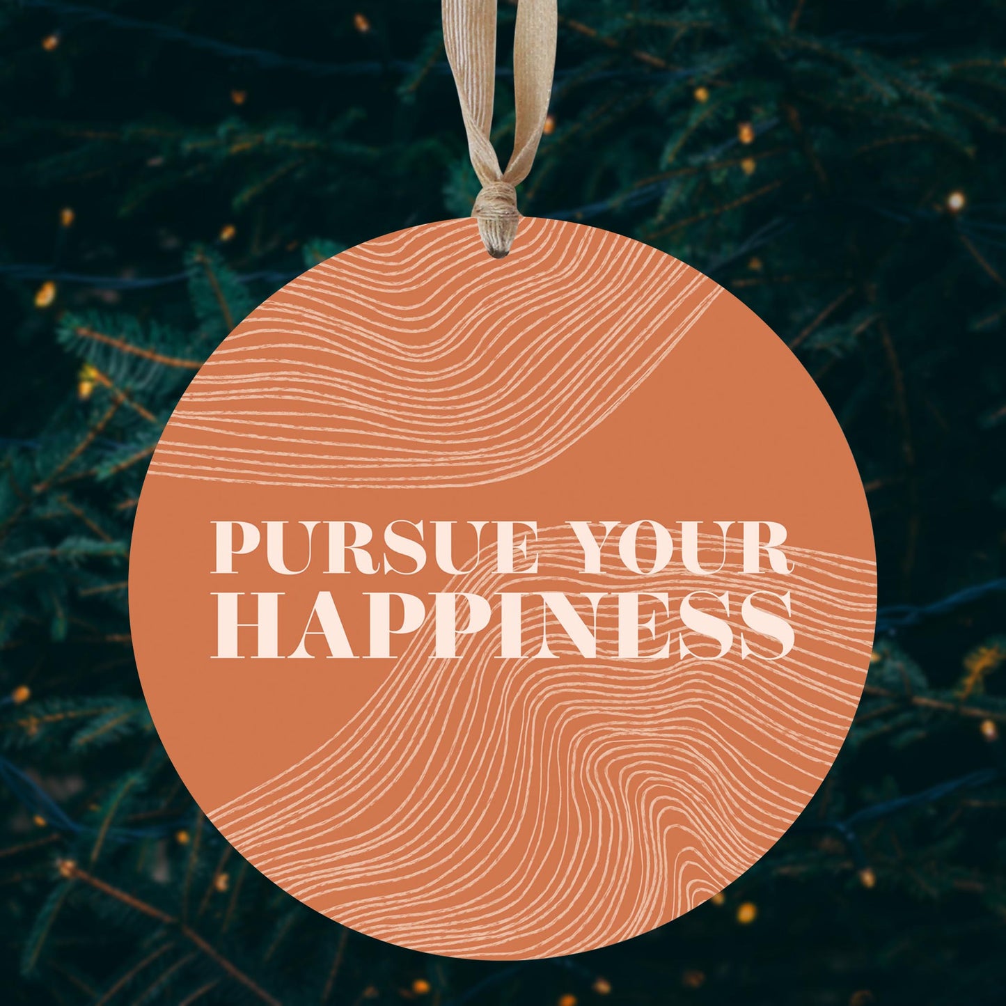 Modern Minimalist Pennsylvania Happiness Quip | Wood Ornament | Eaches | Min 1
