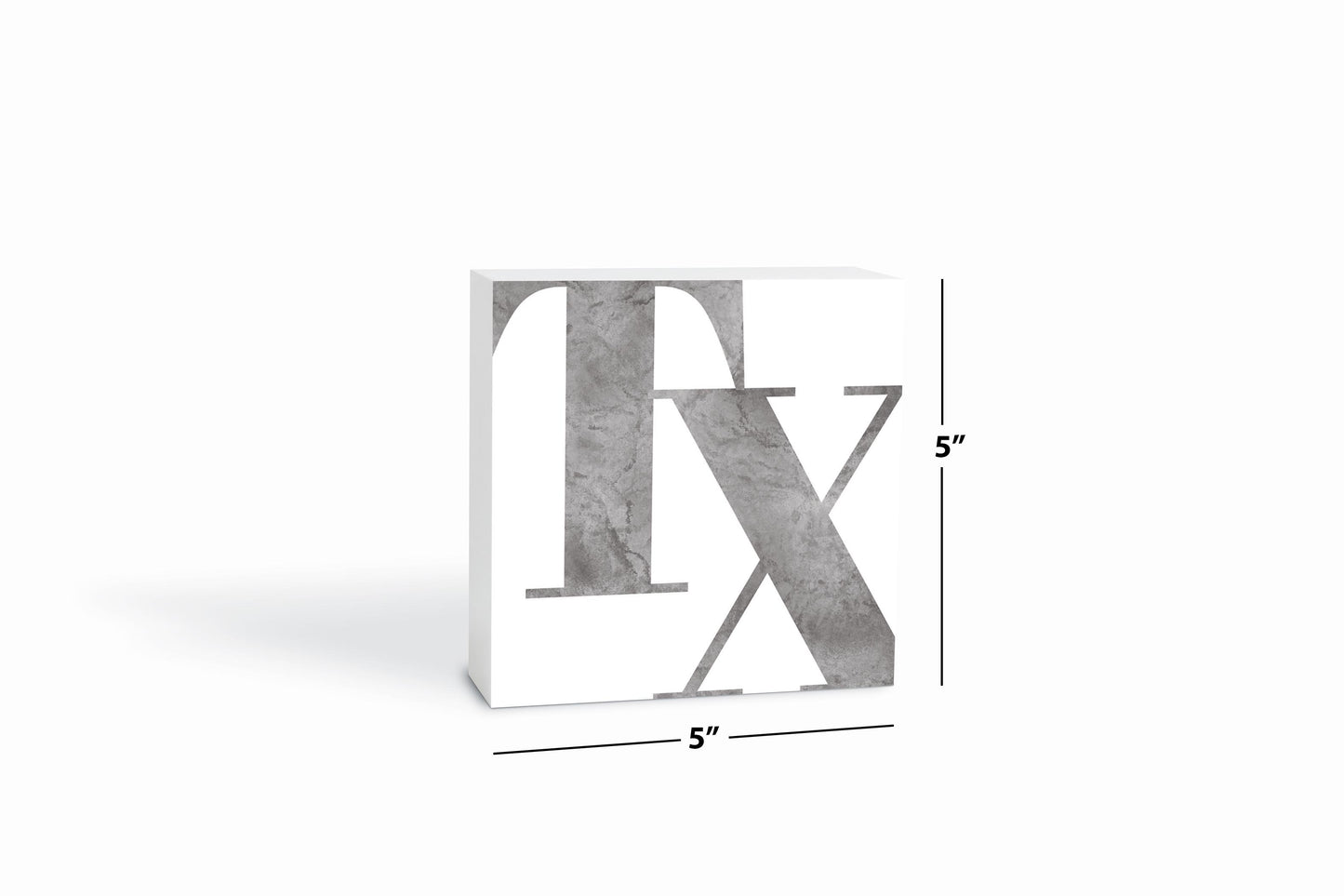 Modern White Texas Initials | Wood Block | Eaches | Min 4