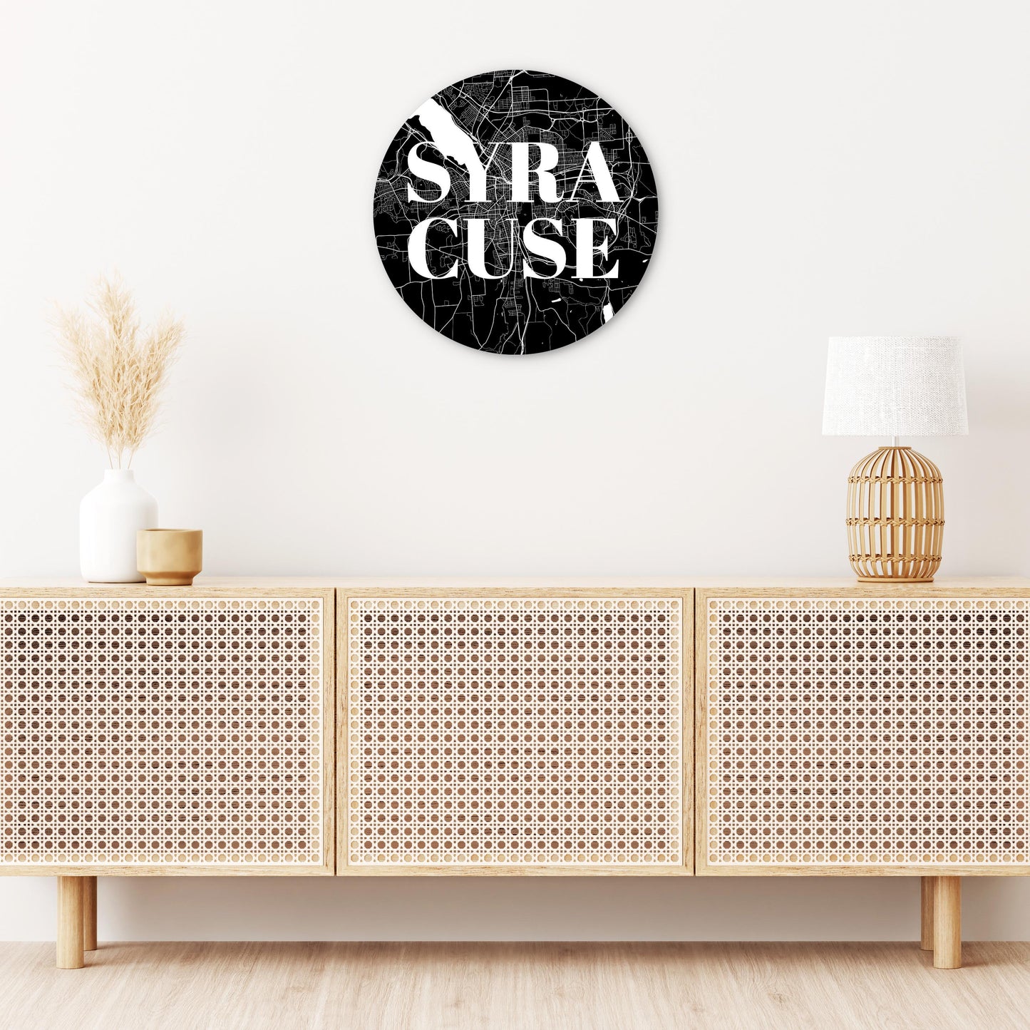 Minimalistic B&W New York Syracuse Map | Wood Sign | Eaches | Min 1