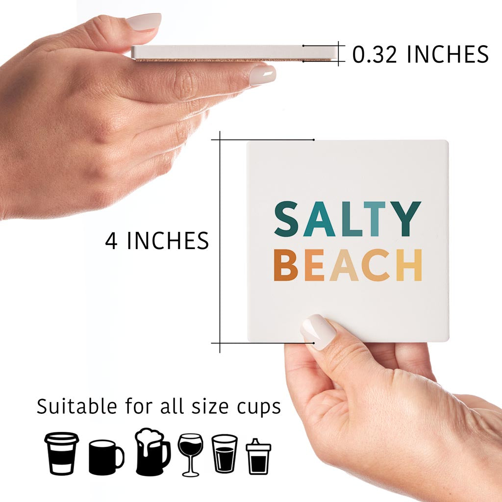 Salty Beach | Absorbent Coasters | Set of 4 | Min 2
