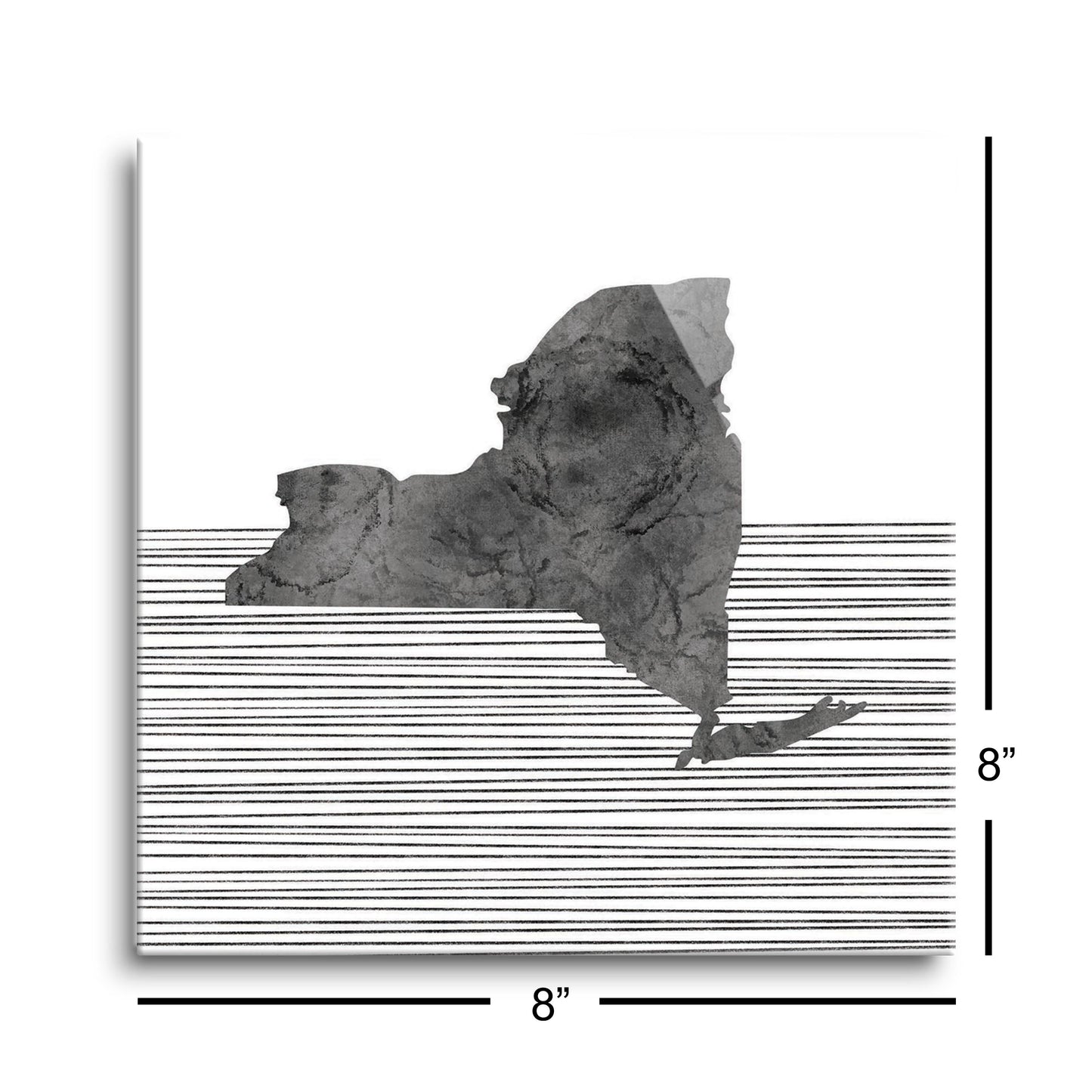 Minimalistic B&W New York Shape Straight Lines | Hi-Def Glass Art | Eaches | Min 2