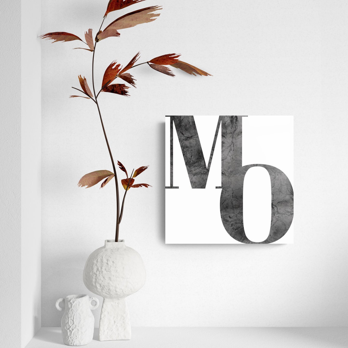 Minimalist B&W Missouri White Initials | Hi-Def Glass Art | Eaches | Min 2