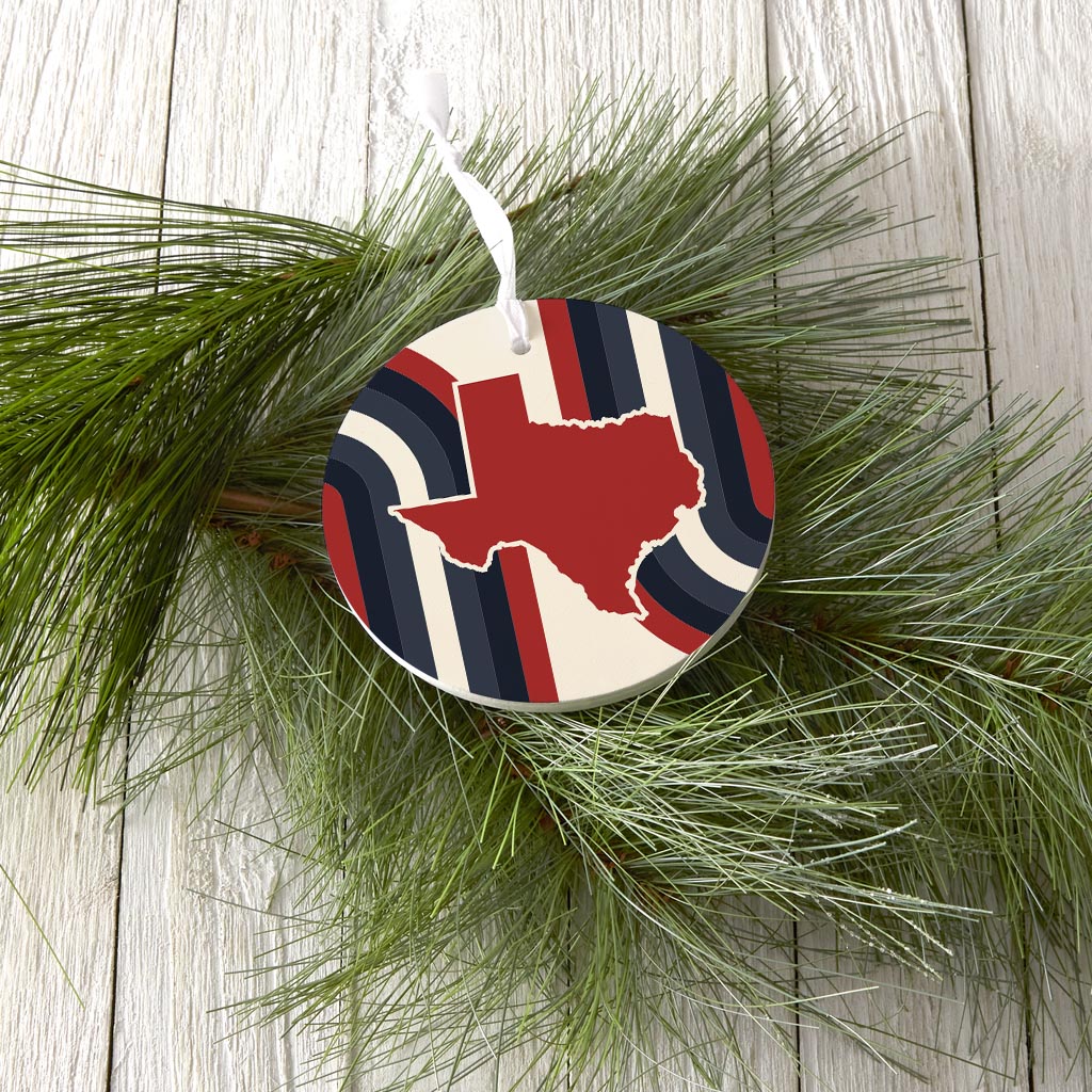 Modern Minimalist Texas Colors Retro Shape | Wood Ornament | Eaches | Min 6
